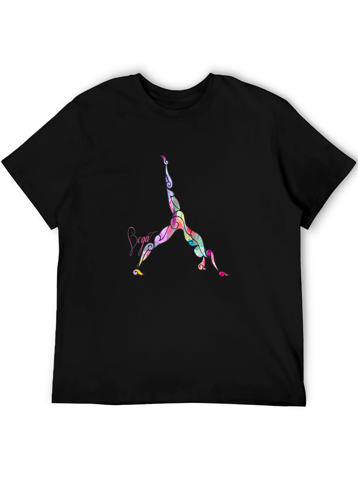 Yoga Pose Graphic Tee - Comfortable Black T-Shirt