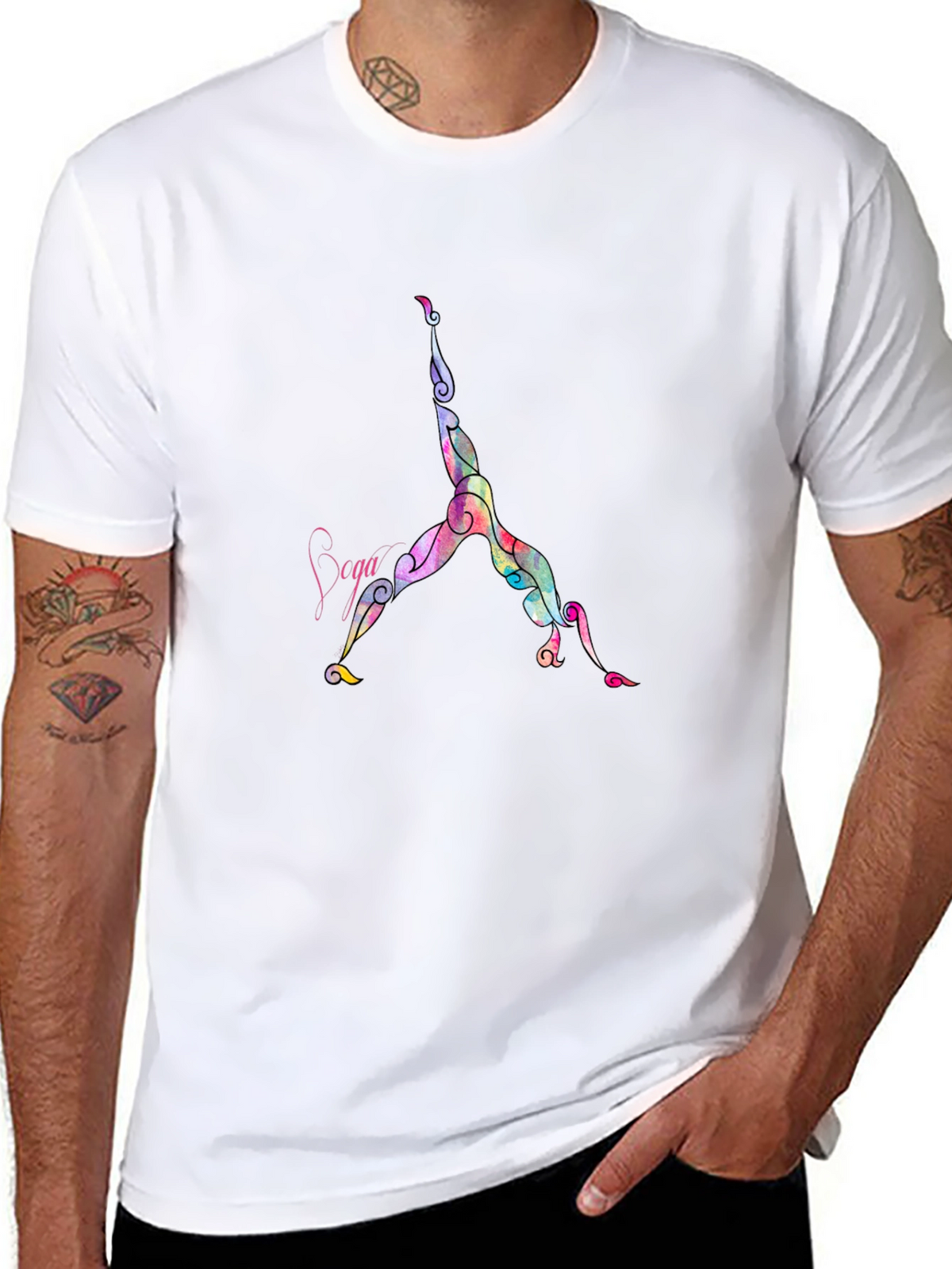 Yoga Pose Graphic Tee - Comfortable Black T-Shirt