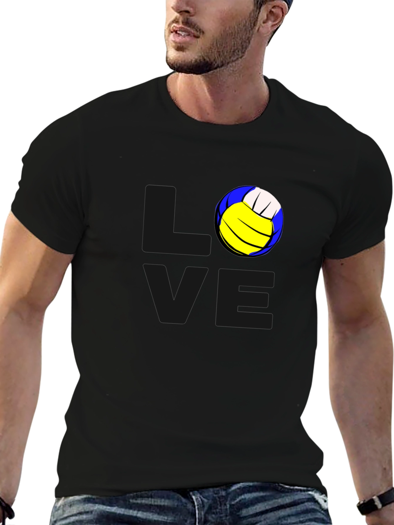 Volleyball Graphic Tee - Stylish Black T-Shirt