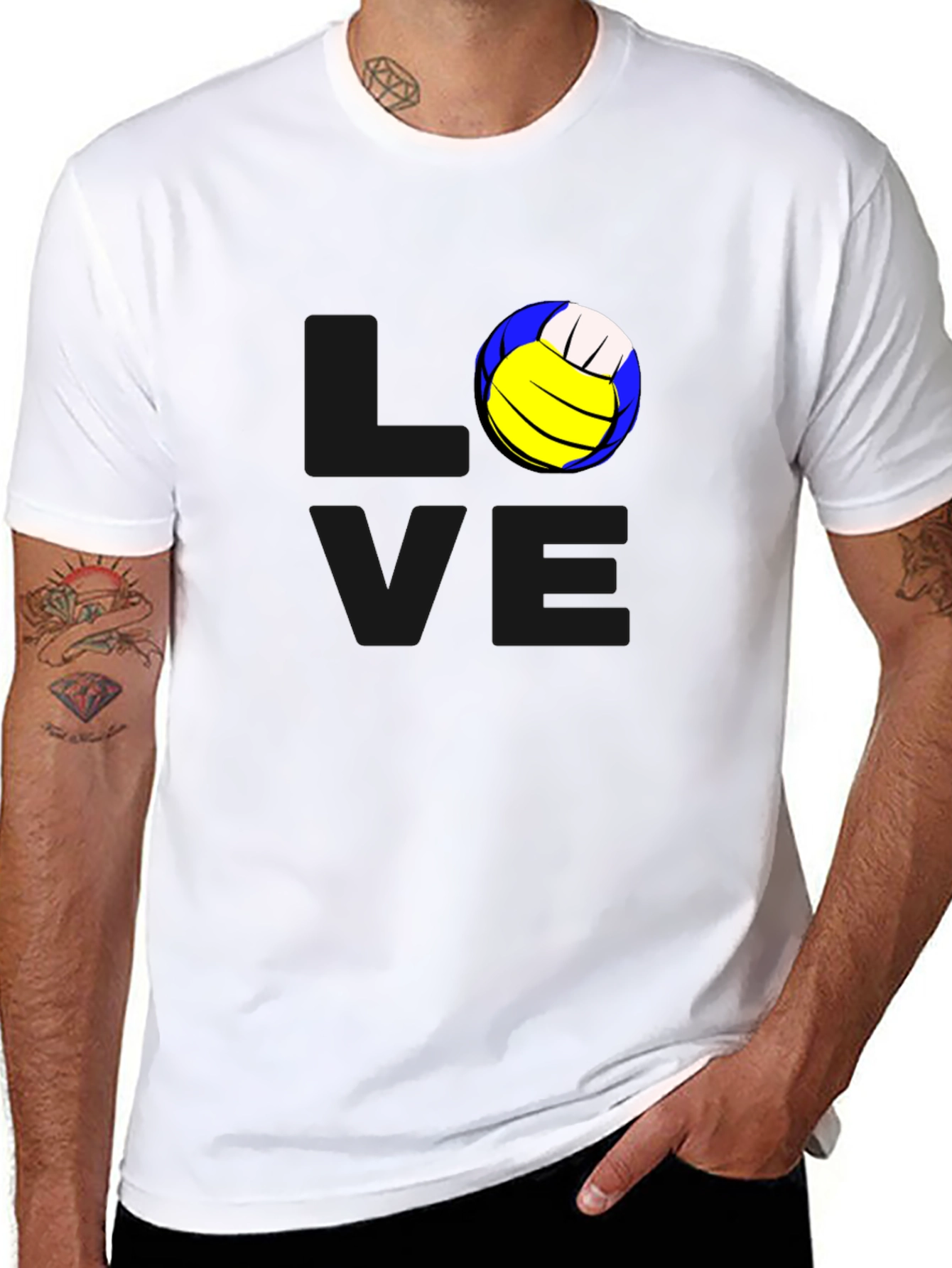 Volleyball Graphic Tee - Stylish Black T-Shirt