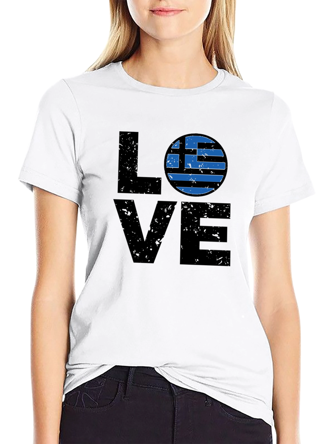 Greece Flag LOVE Graphic T-Shirt