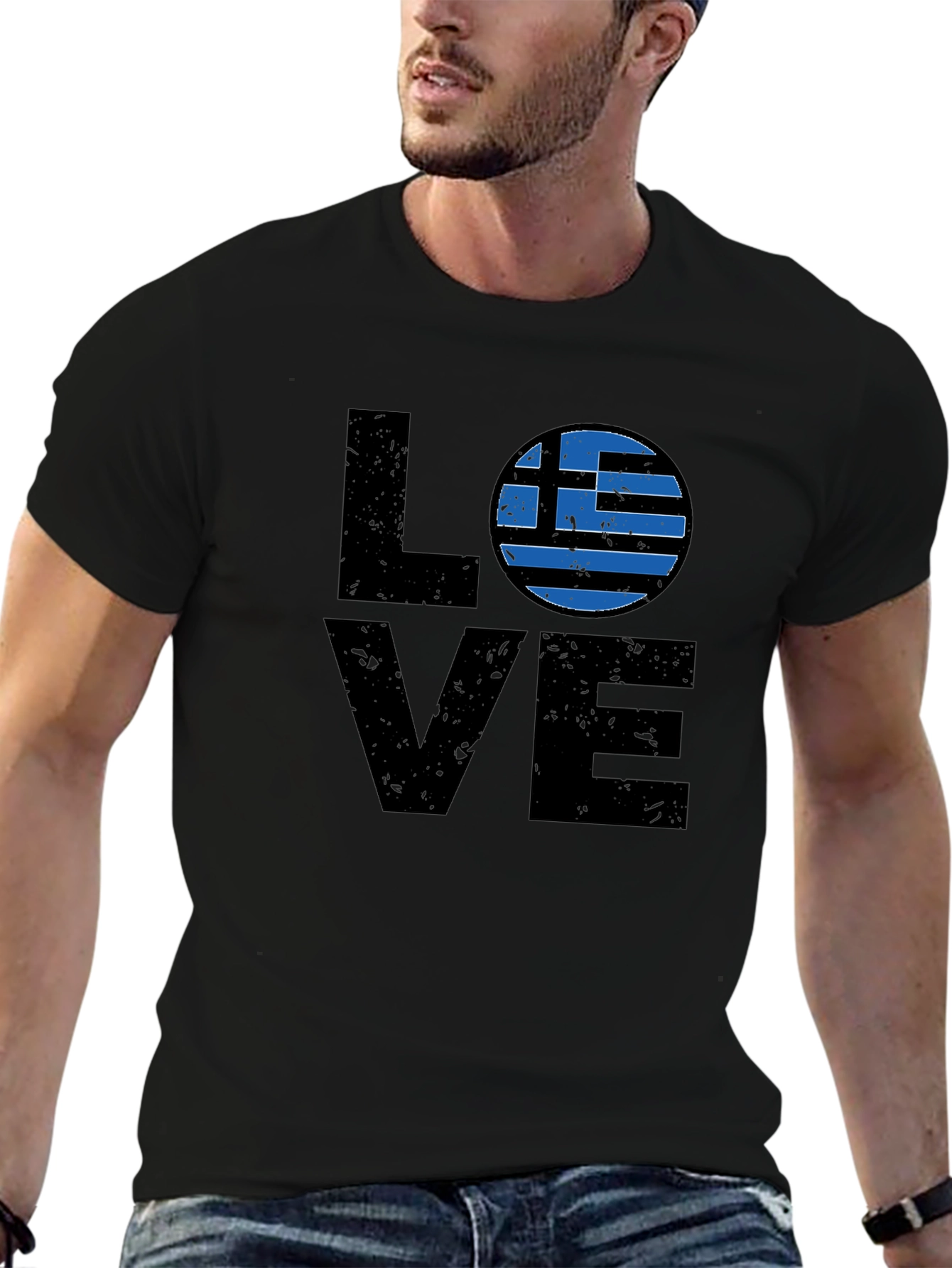 Greece Flag LOVE Graphic T-Shirt