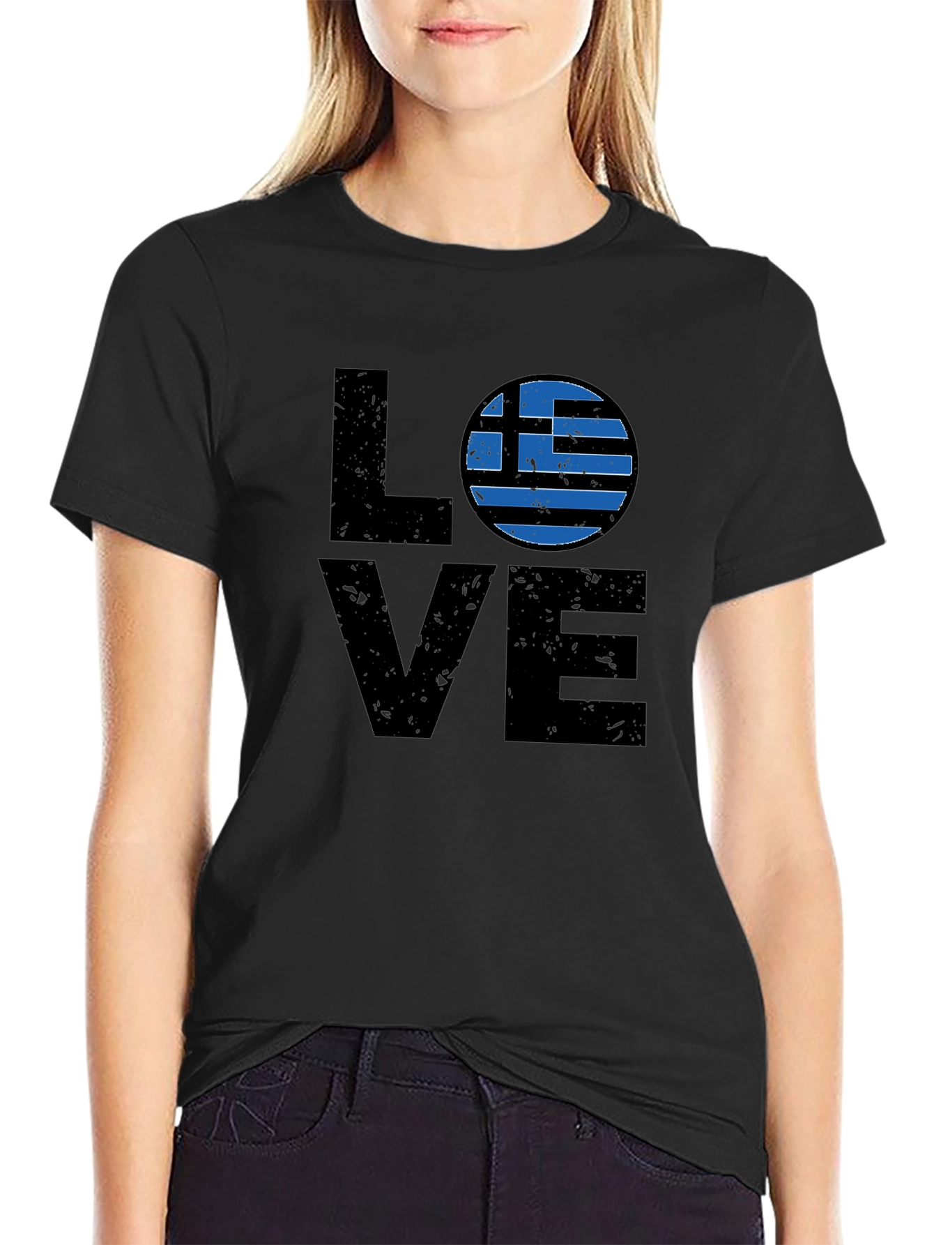 Greece Flag LOVE Graphic T-Shirt