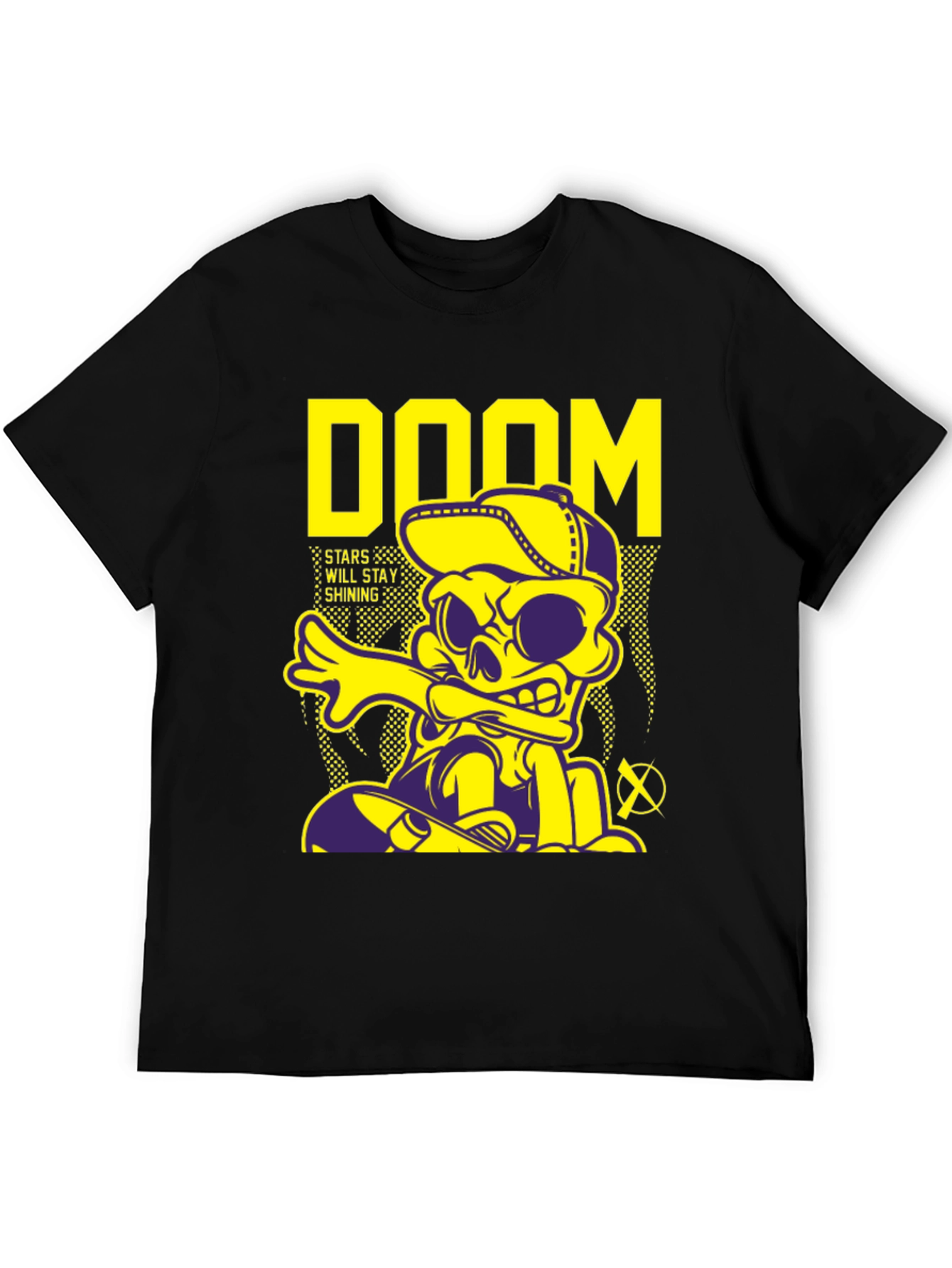 Doom Stars Shining Black Graphic T-Shirt