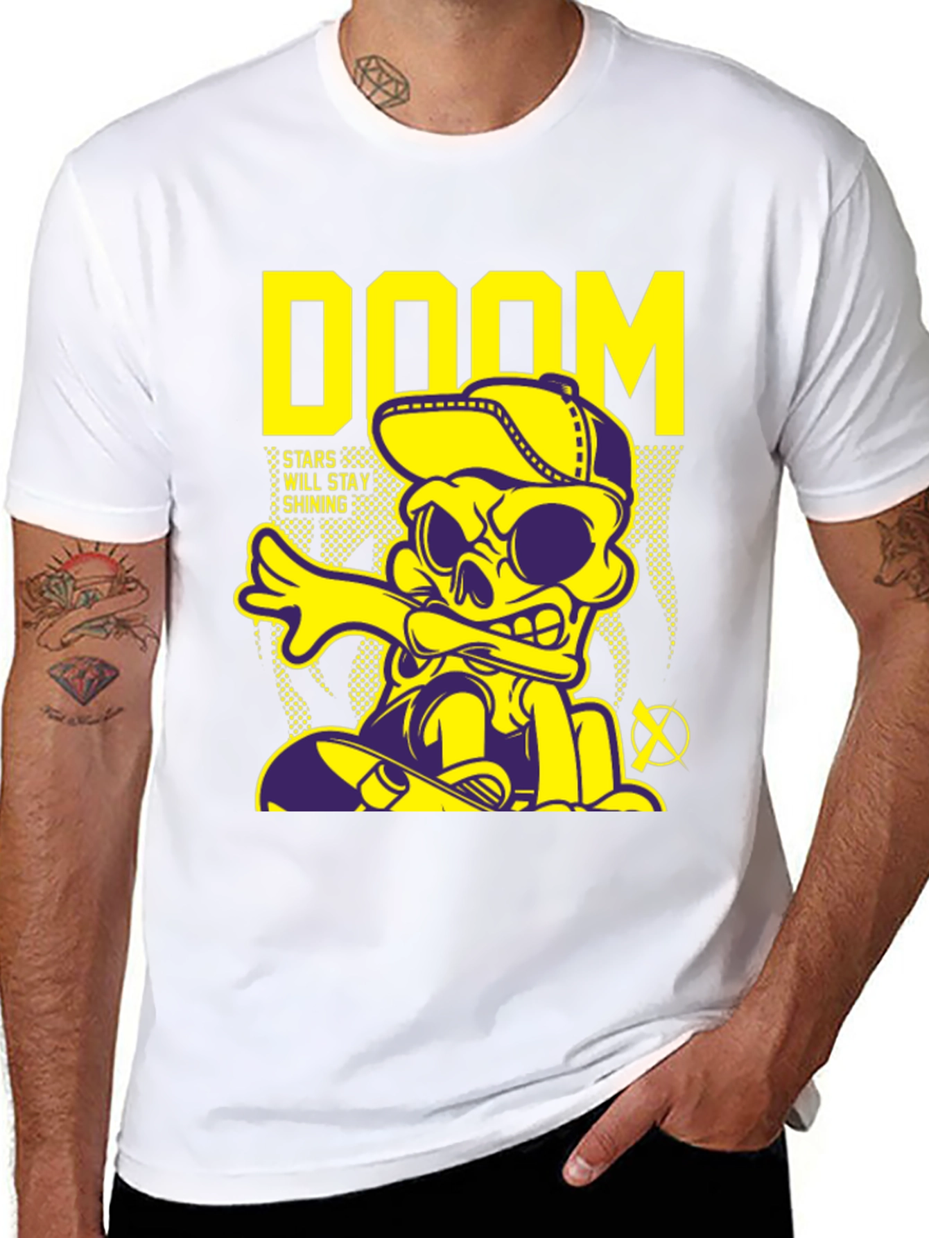 Doom Stars Shining Black Graphic T-Shirt