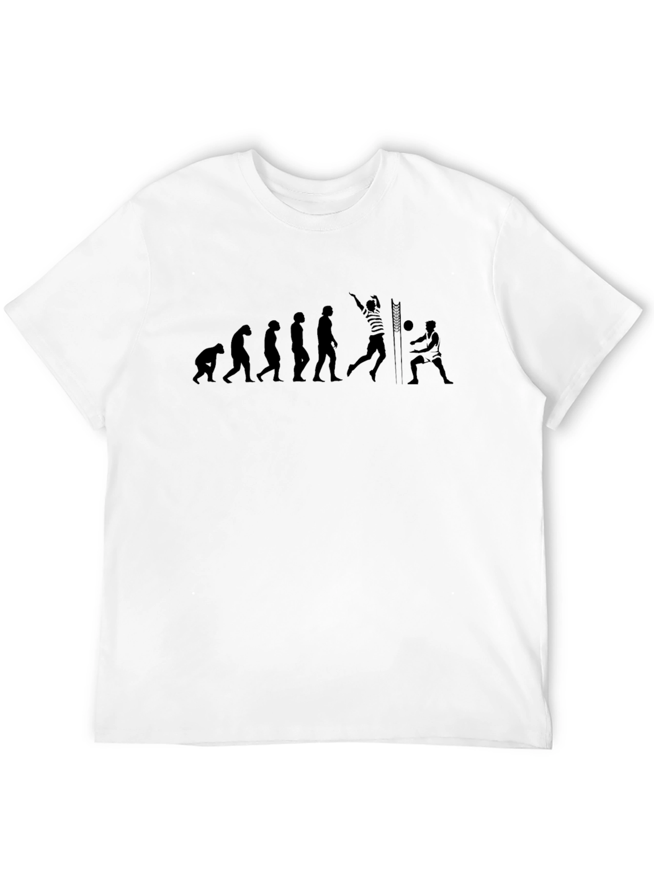 Volleyball Evolution Mens T-Shirt - Black Graphic Tee