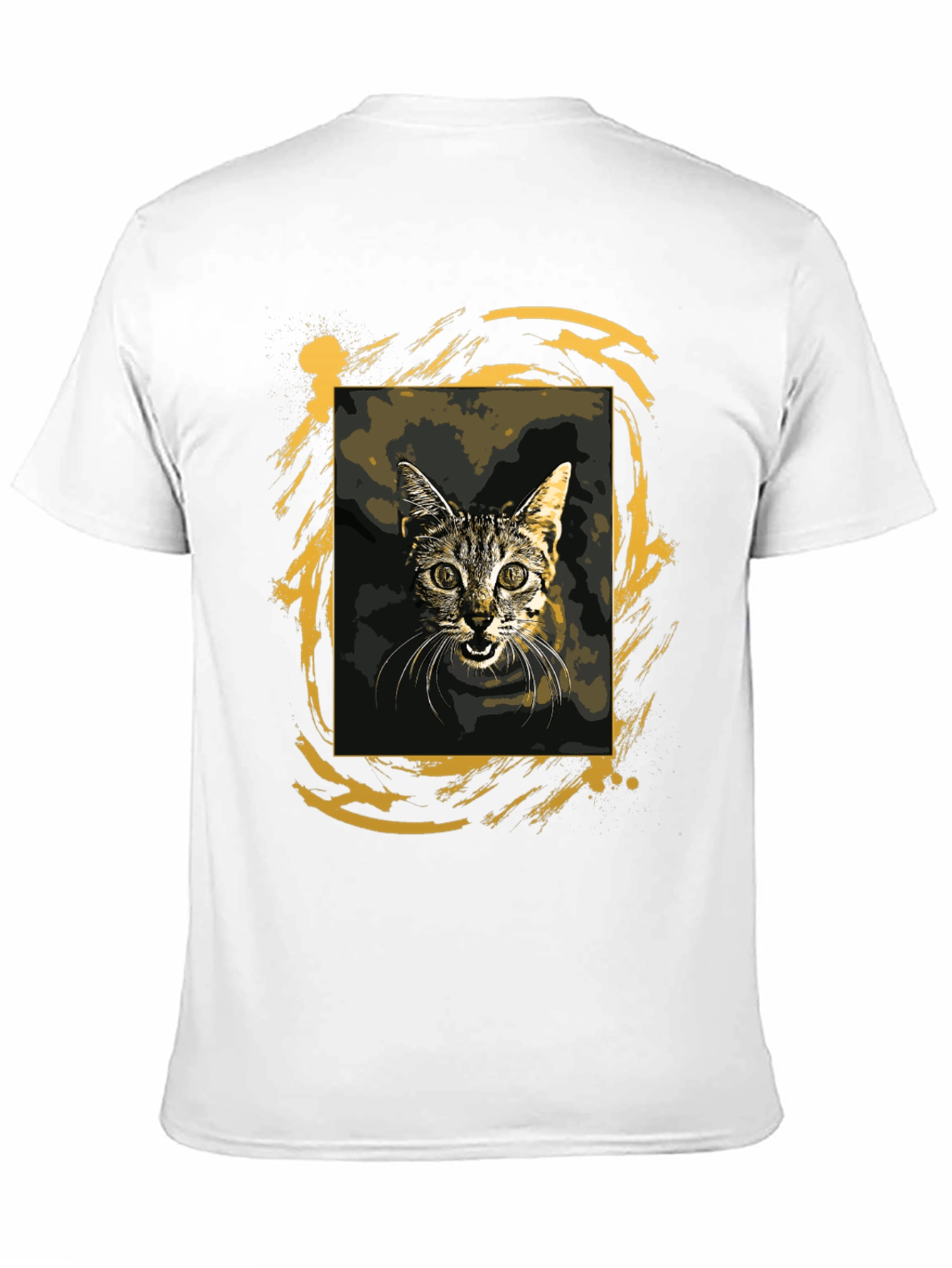 Cat Graphic Tee - Black Cotton T-Shirt