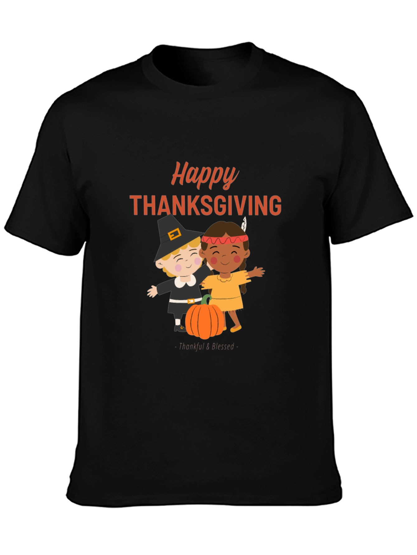 Happy Thanksgiving T-Shirt: Pilgrim & Native Design