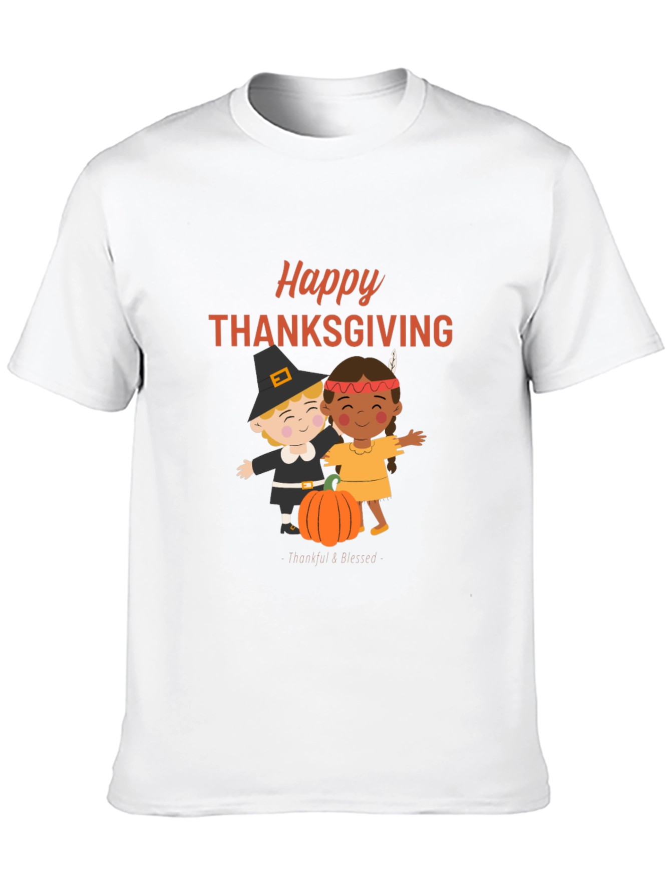Happy Thanksgiving T-Shirt: Pilgrim & Native Design