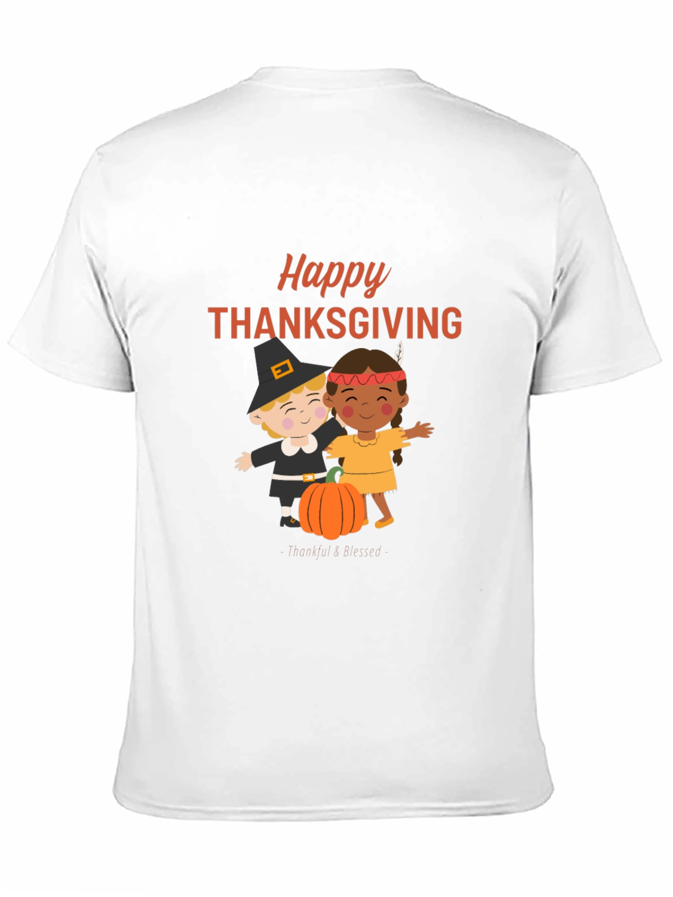 Happy Thanksgiving T-Shirt: Pilgrim & Native Design