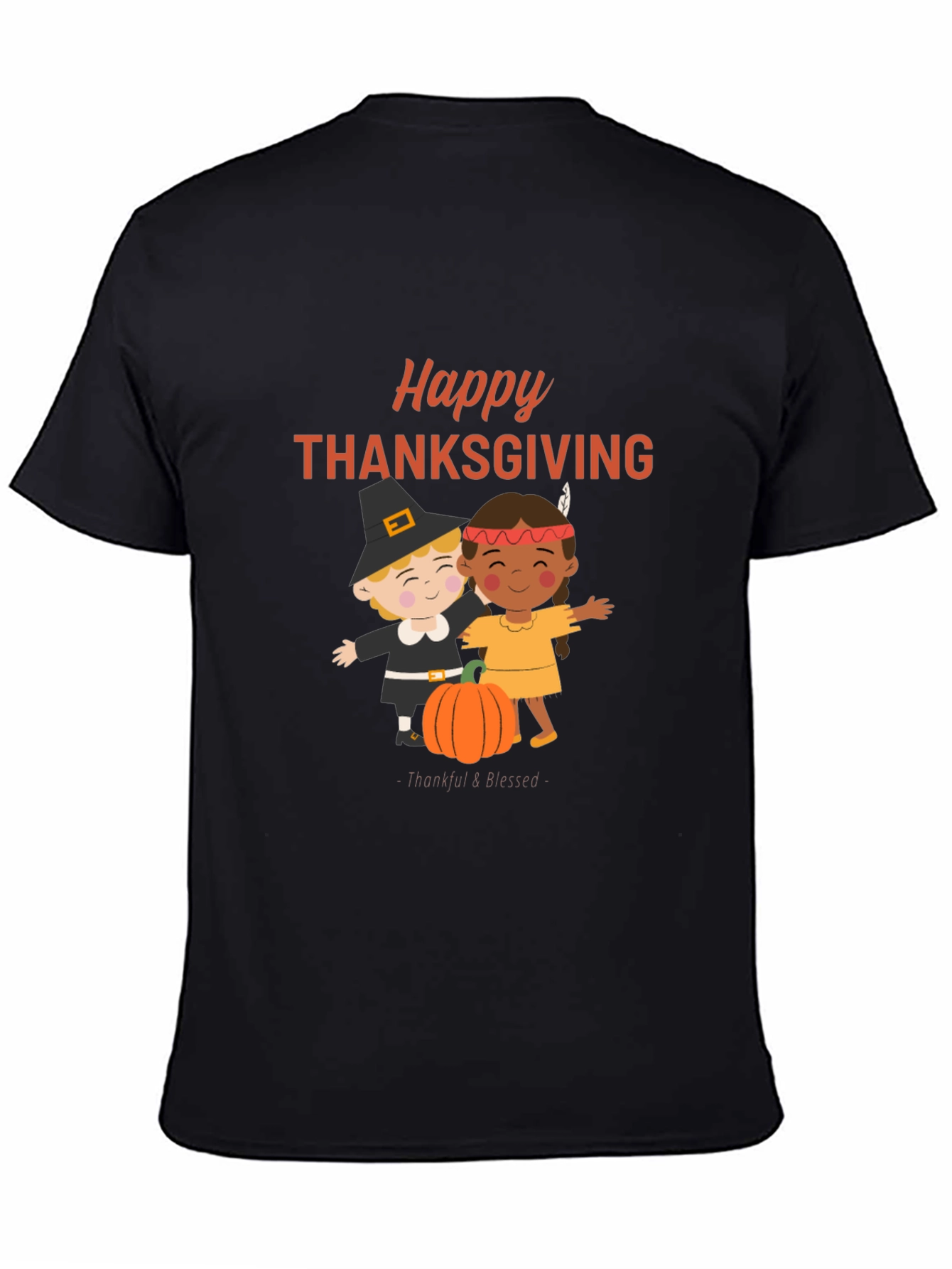 Happy Thanksgiving T-Shirt: Pilgrim & Native Design