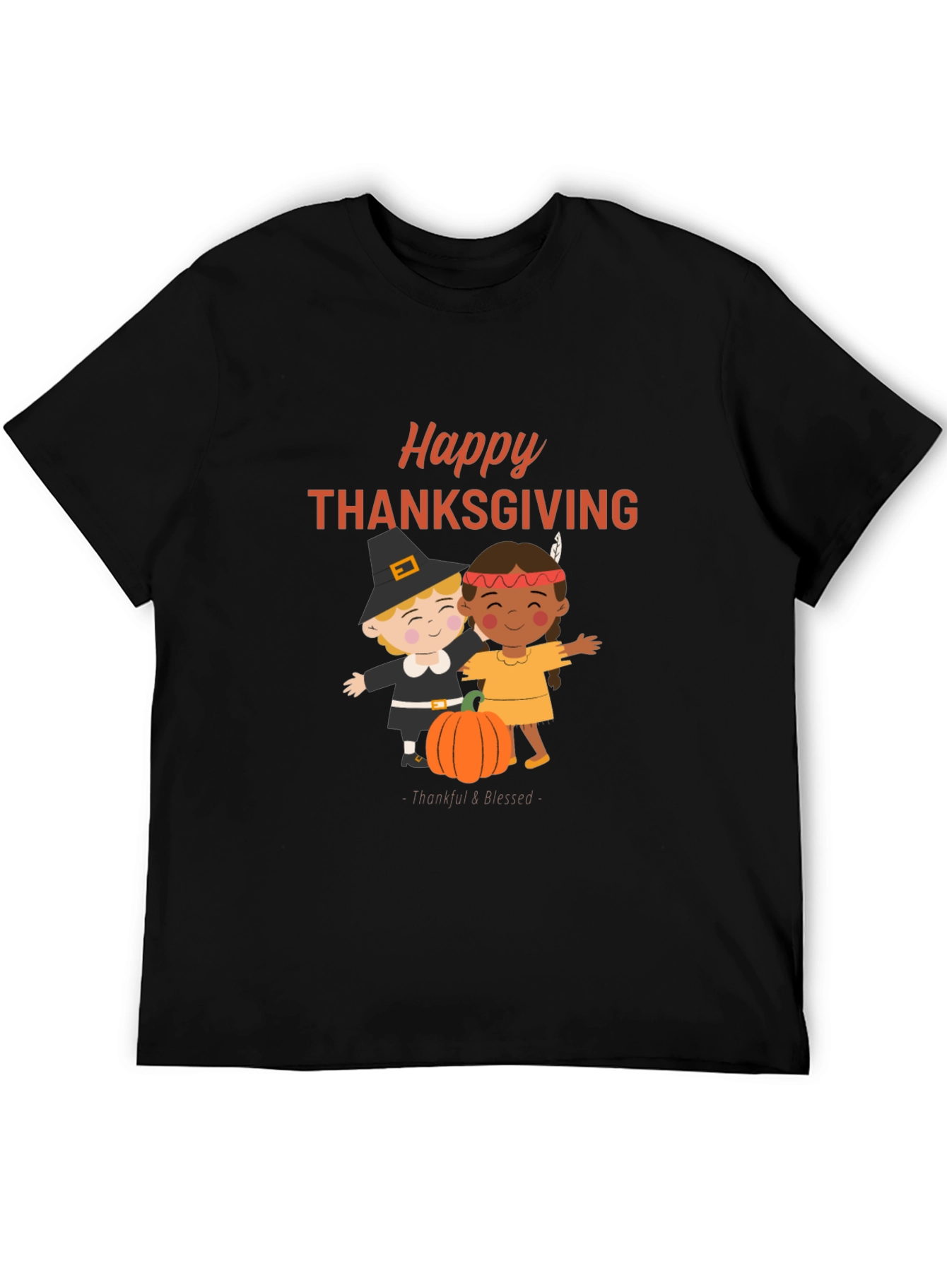 Happy Thanksgiving T-Shirt: Pilgrim & Native Design