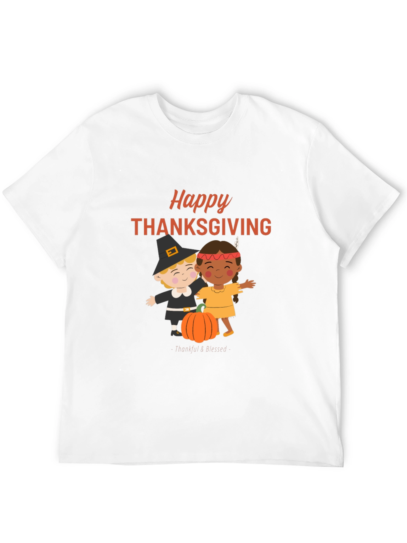 Happy Thanksgiving T-Shirt: Pilgrim & Native Design