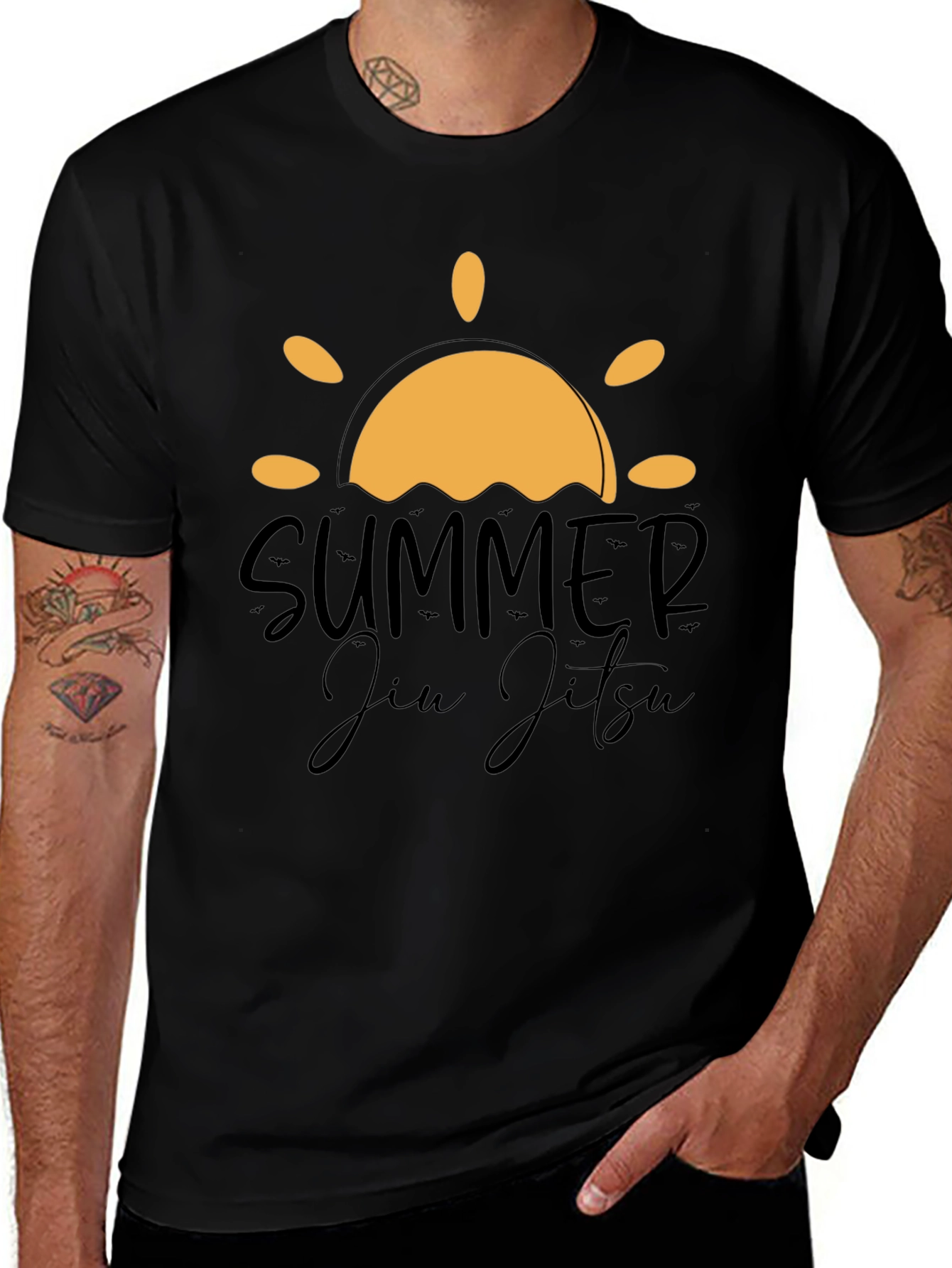 Summer Jiu Jitsu Black Graphic T-Shirt