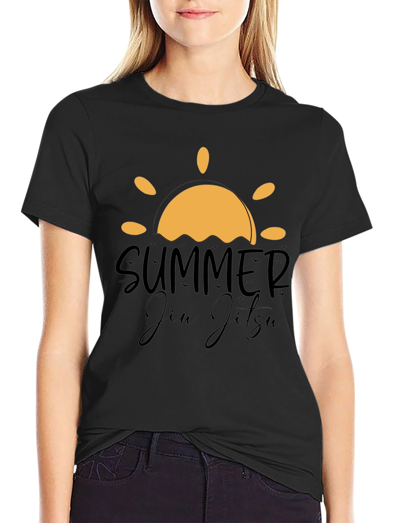 Summer Jiu Jitsu Black Graphic T-Shirt