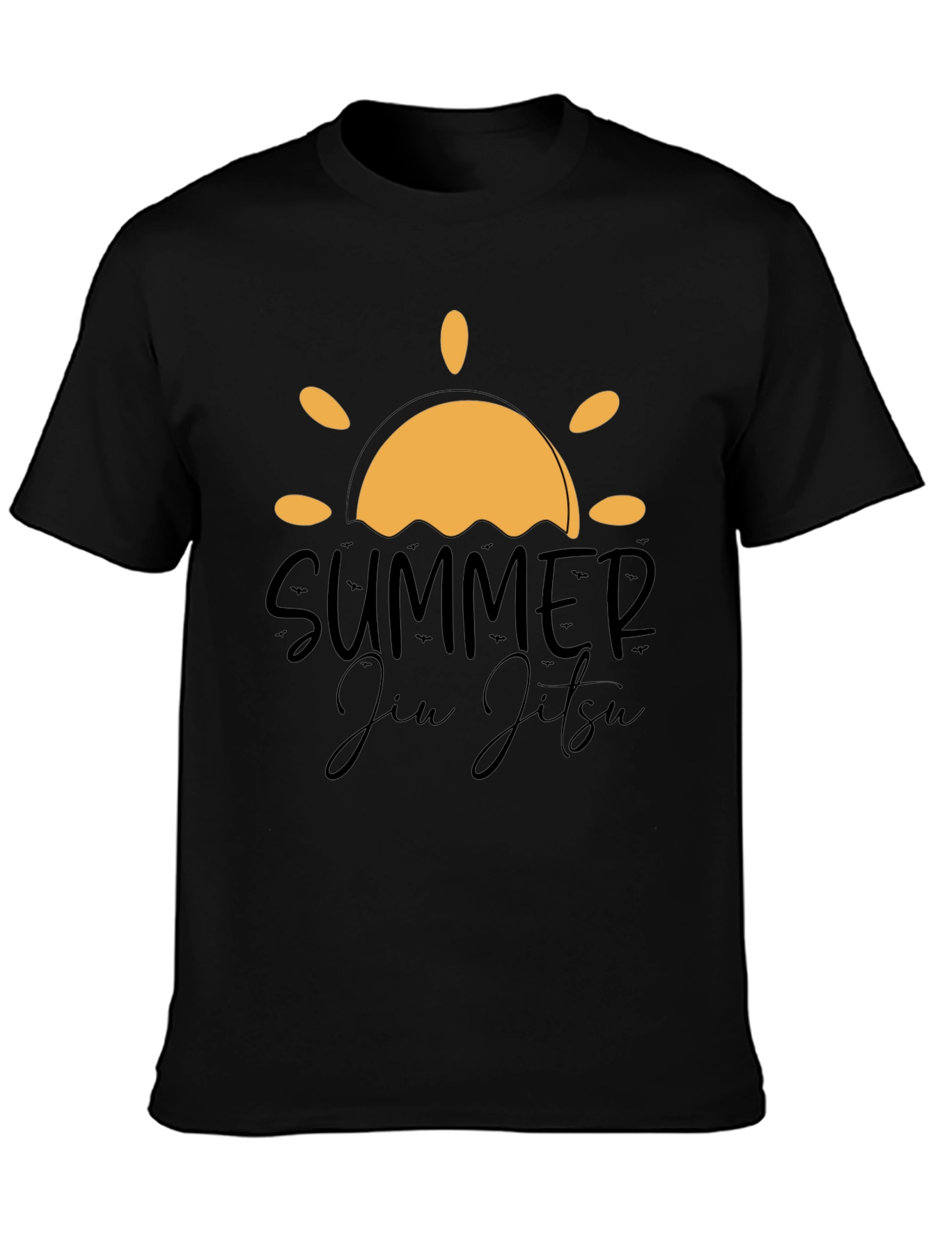 Summer Jiu Jitsu Black Graphic T-Shirt