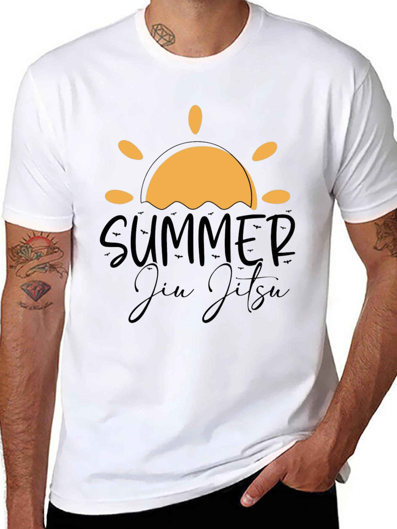 Summer Jiu Jitsu Black Graphic T-Shirt
