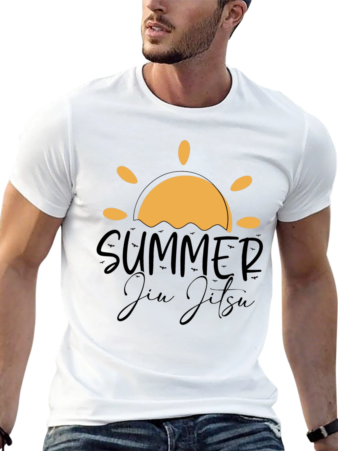 Summer Jiu Jitsu Black Graphic T-Shirt