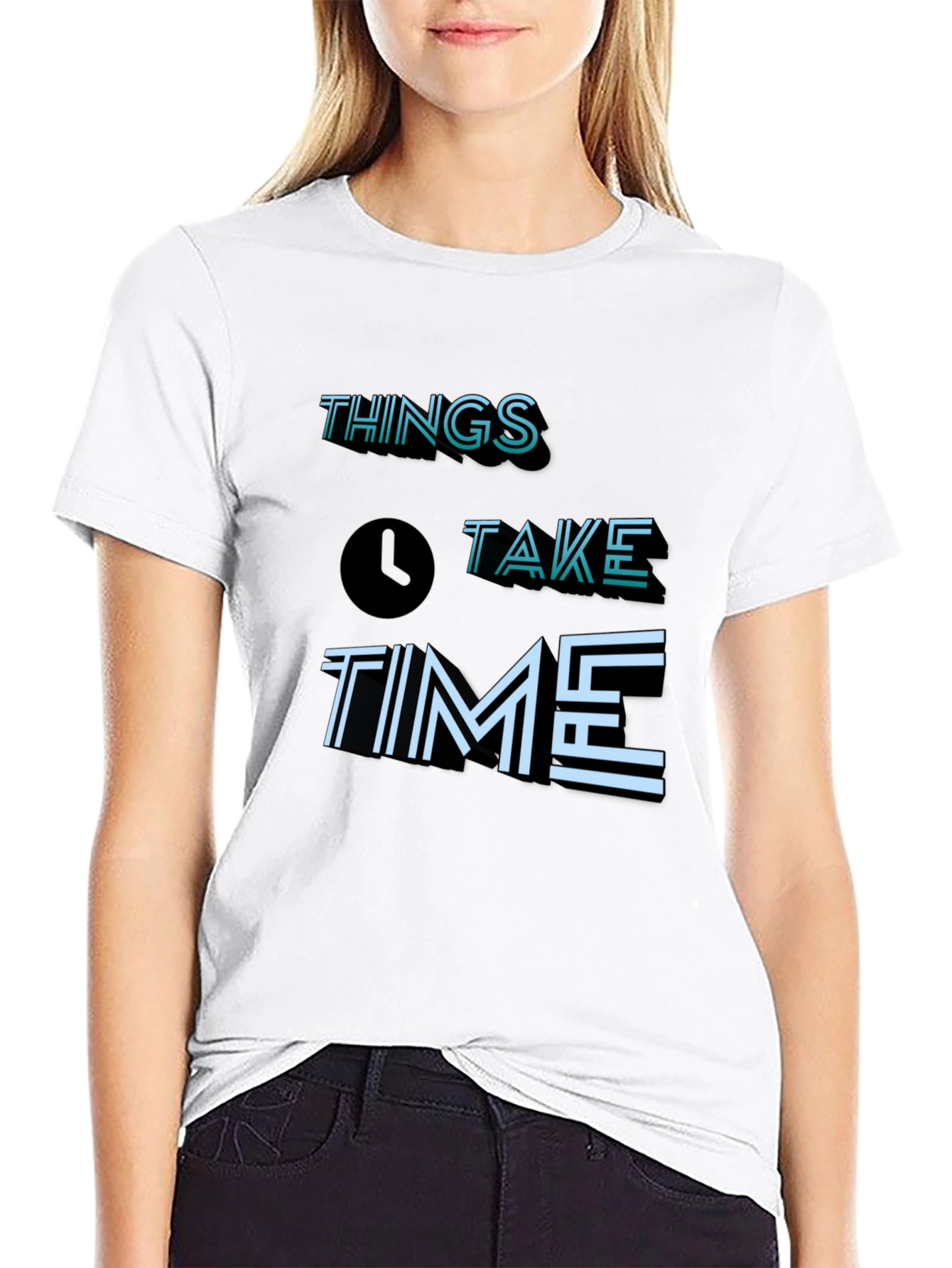 Things Take Time Graphic Tee - Soft Black T-Shirt