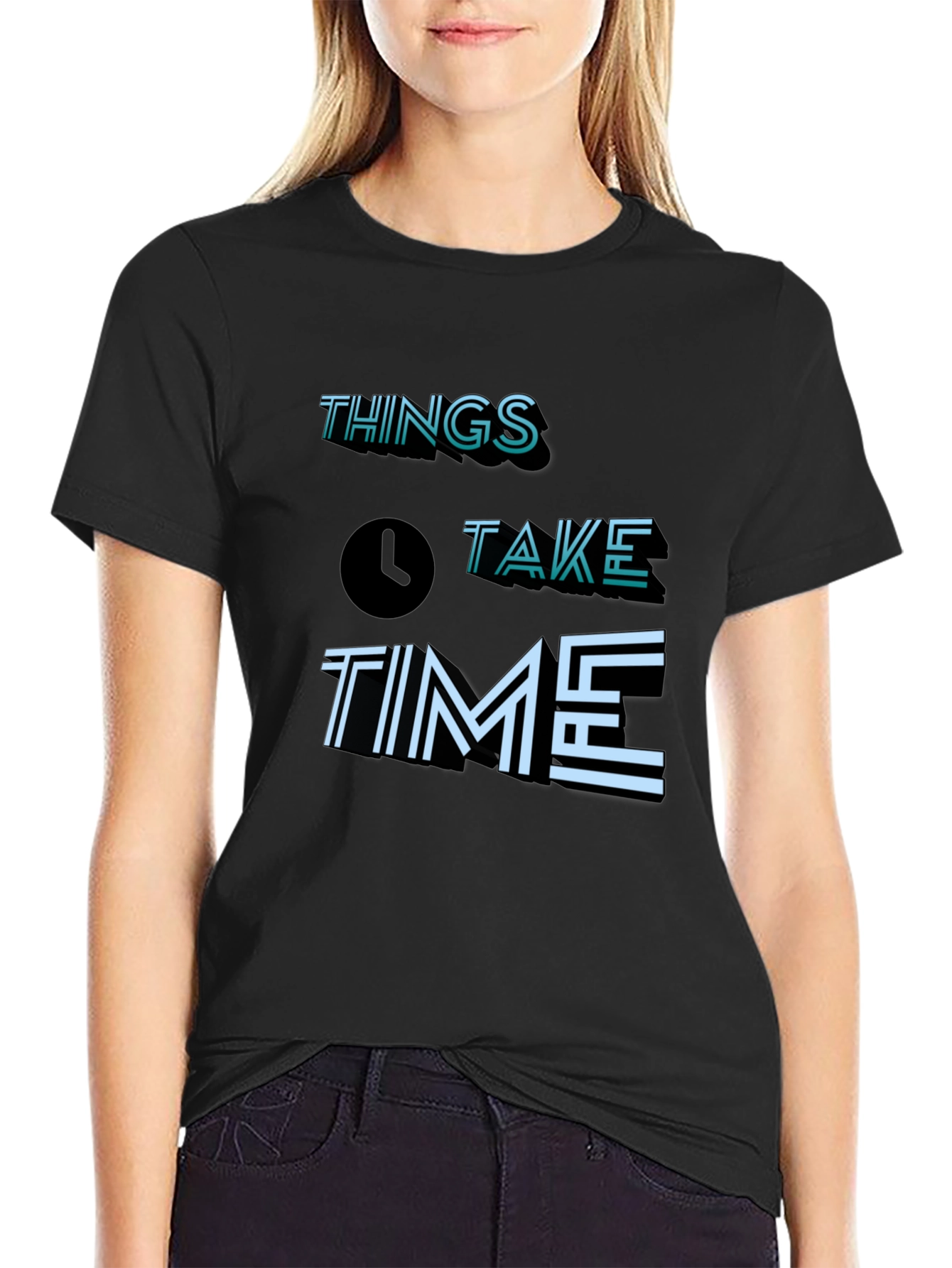 Things Take Time Graphic Tee - Soft Black T-Shirt