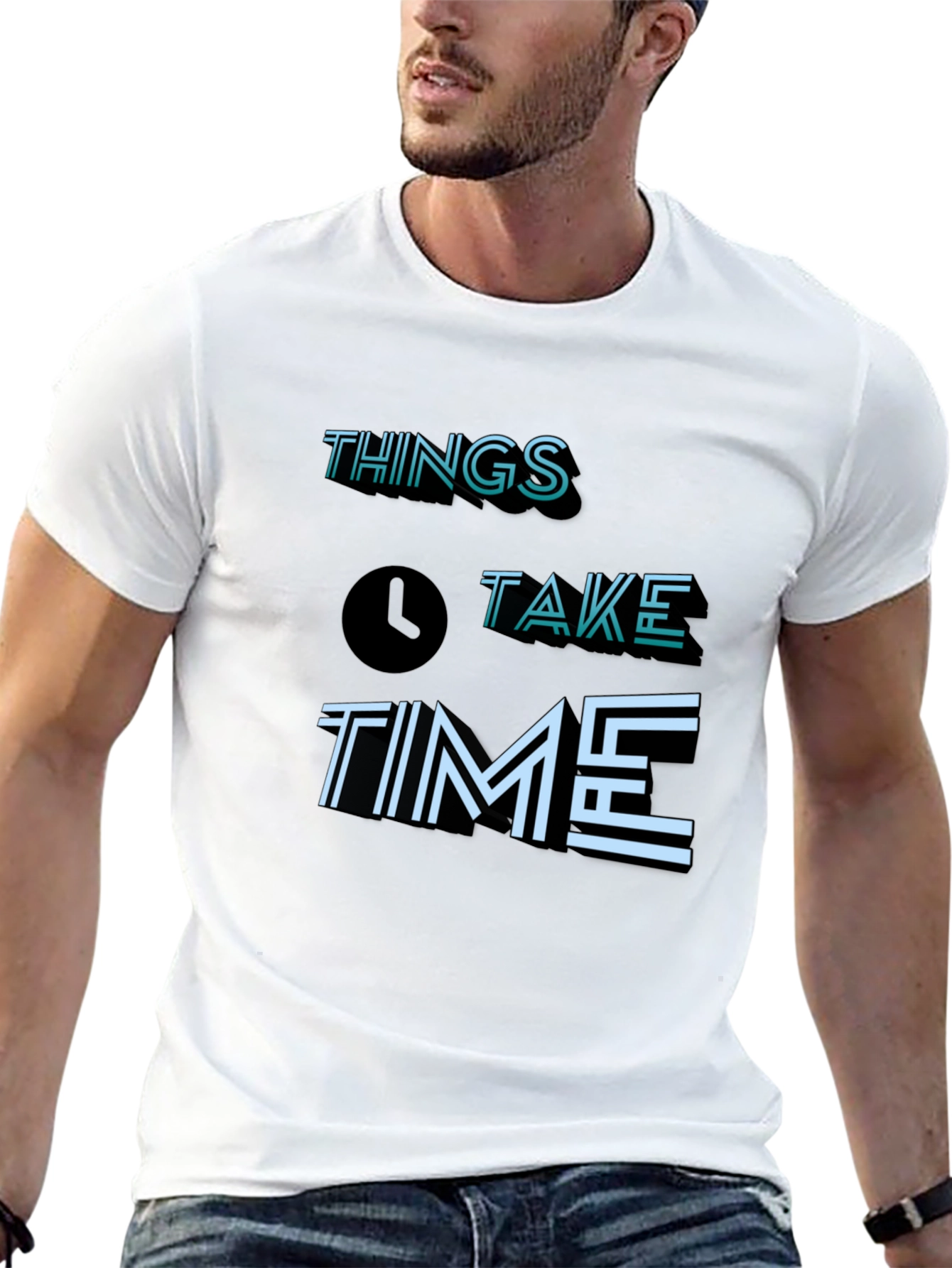 Things Take Time Graphic Tee - Soft Black T-Shirt
