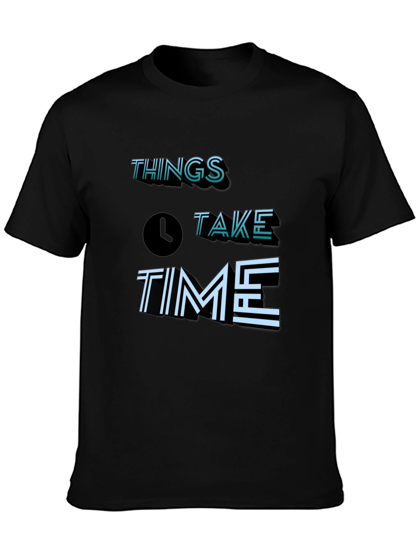 Things Take Time Graphic Tee - Soft Black T-Shirt