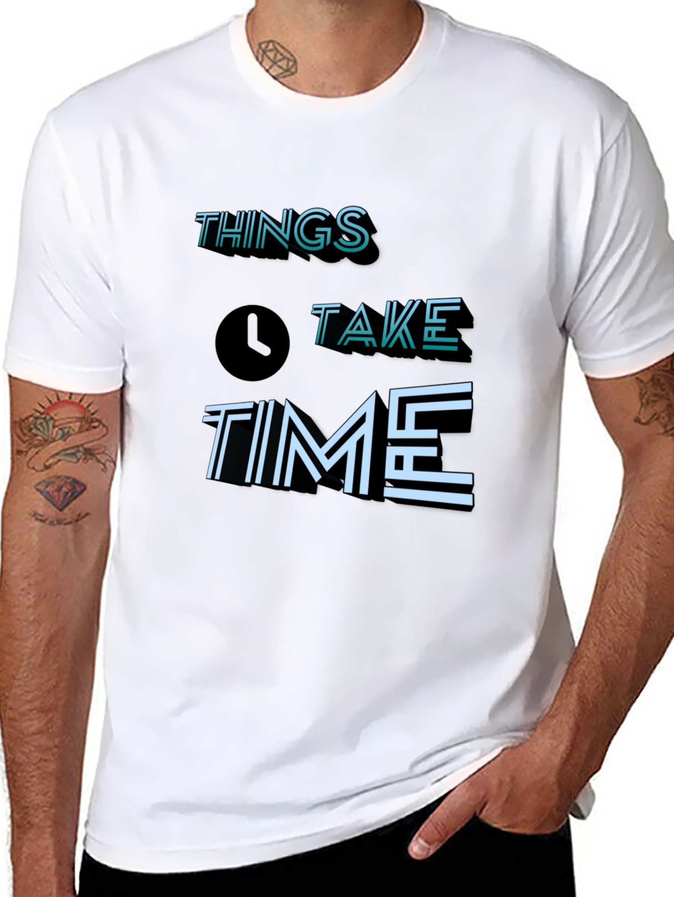 Things Take Time Graphic Tee - Soft Black T-Shirt