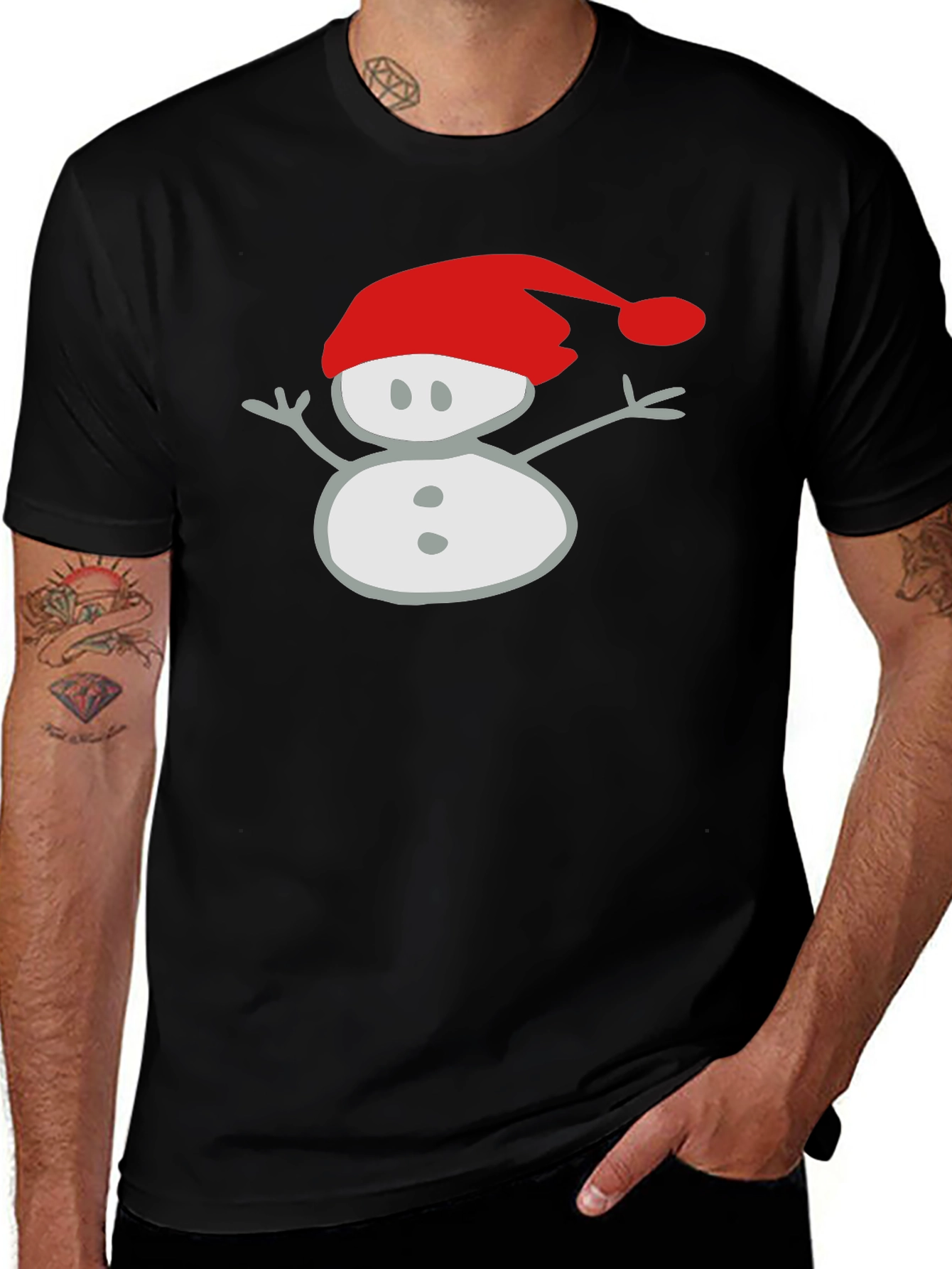 Festive Snowman Graphic Tee - Holiday Style