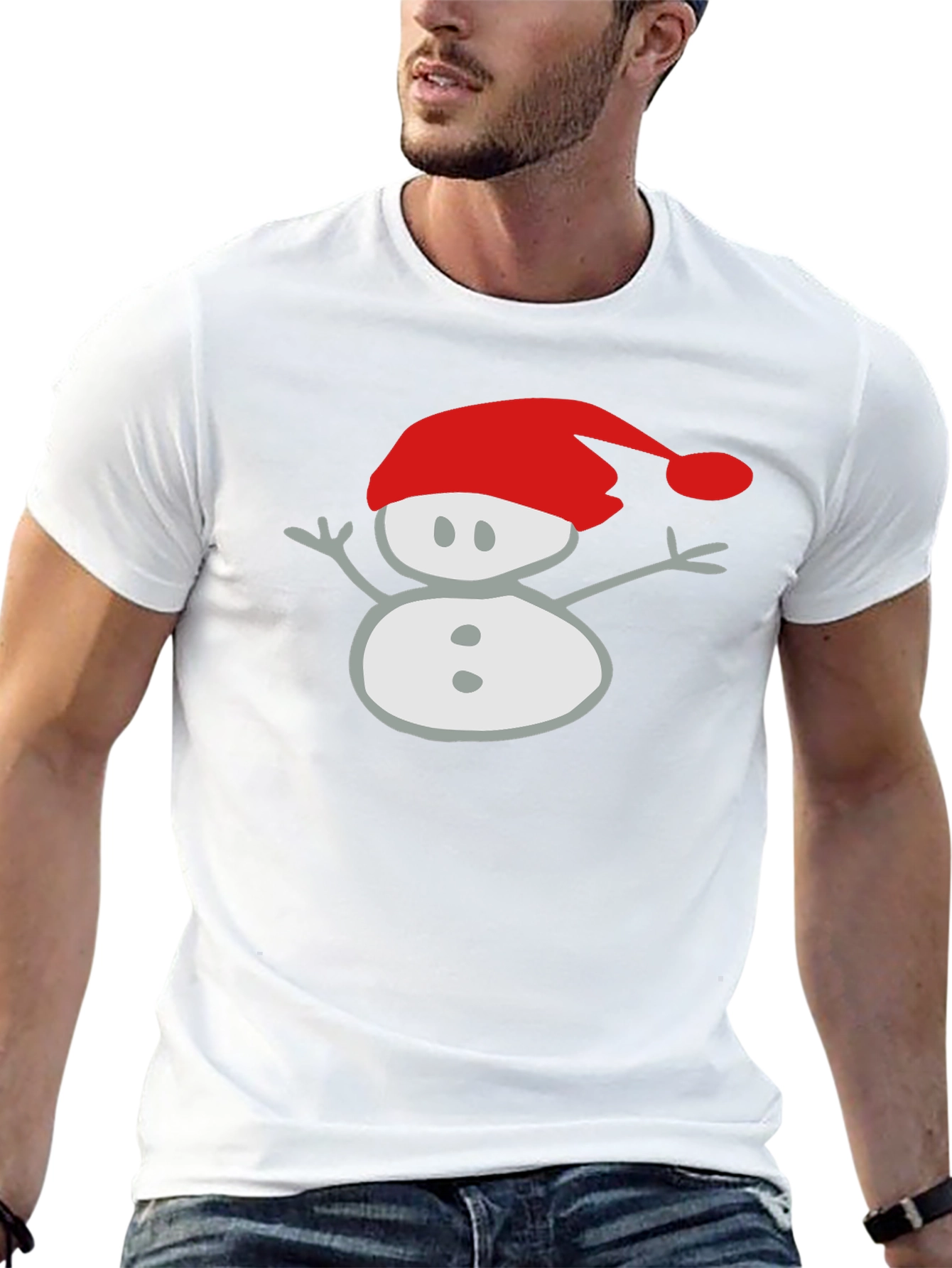 Festive Snowman Graphic Tee - Holiday Style