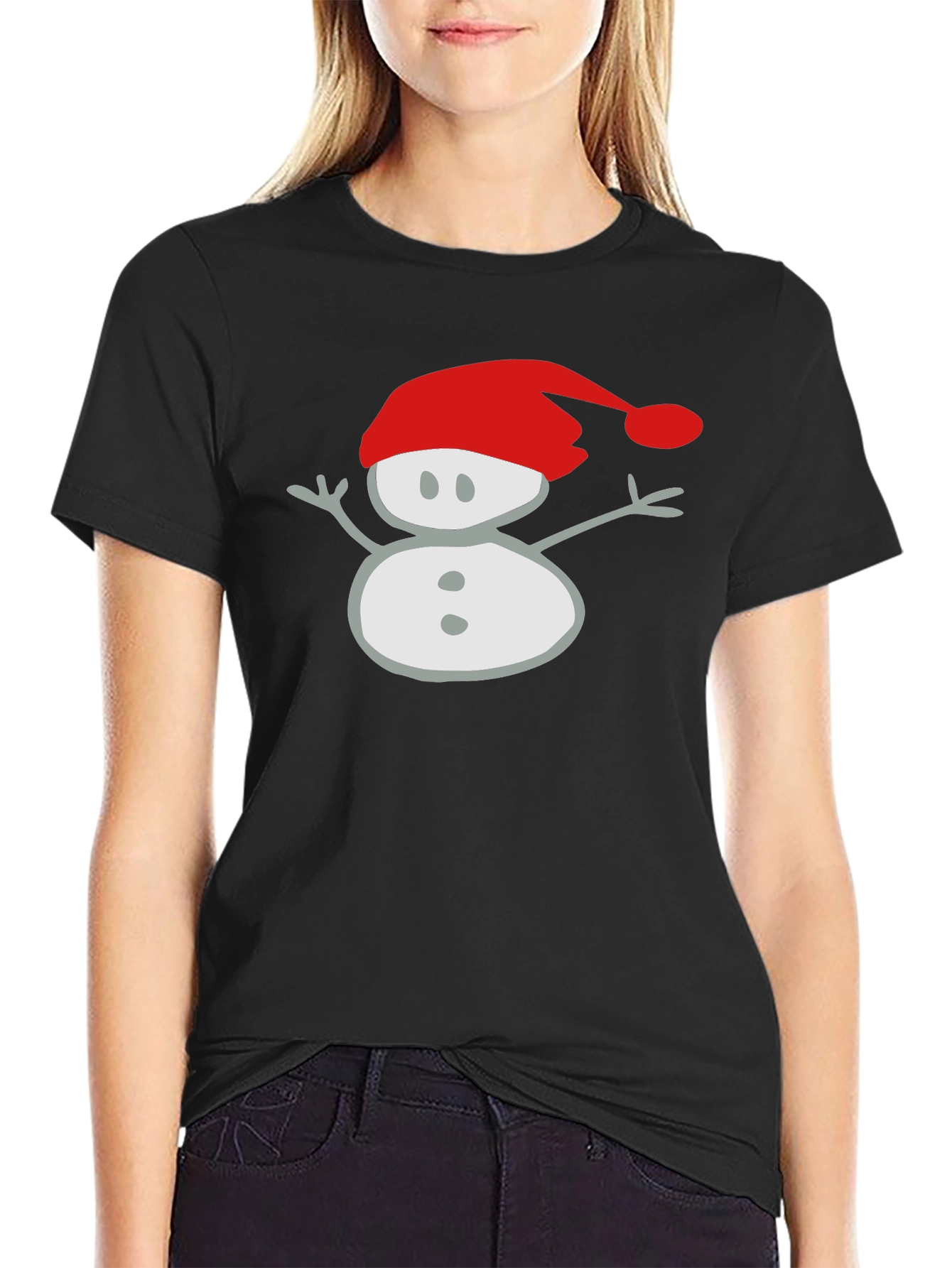 Festive Snowman Graphic Tee - Holiday Style