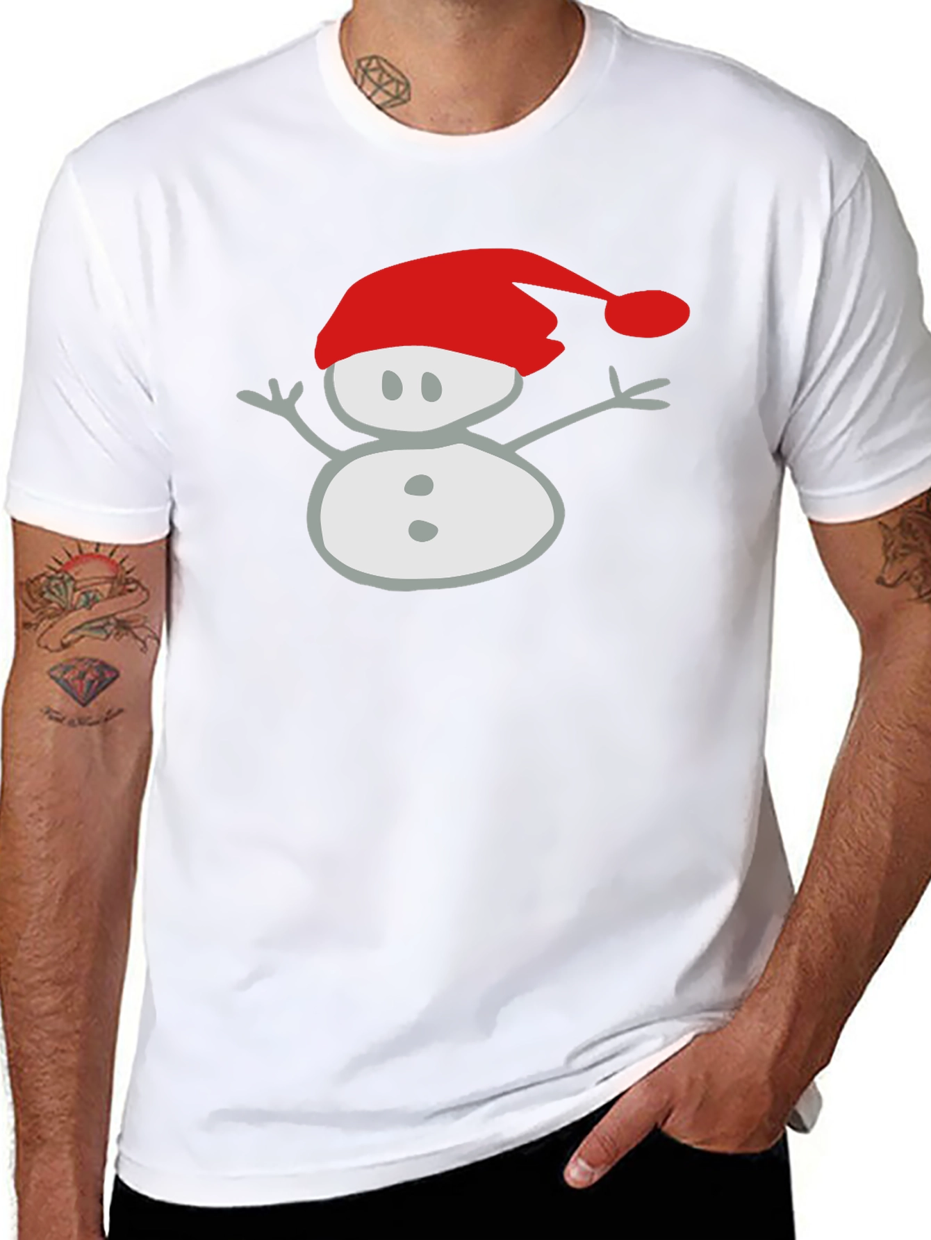Festive Snowman Graphic Tee - Holiday Style