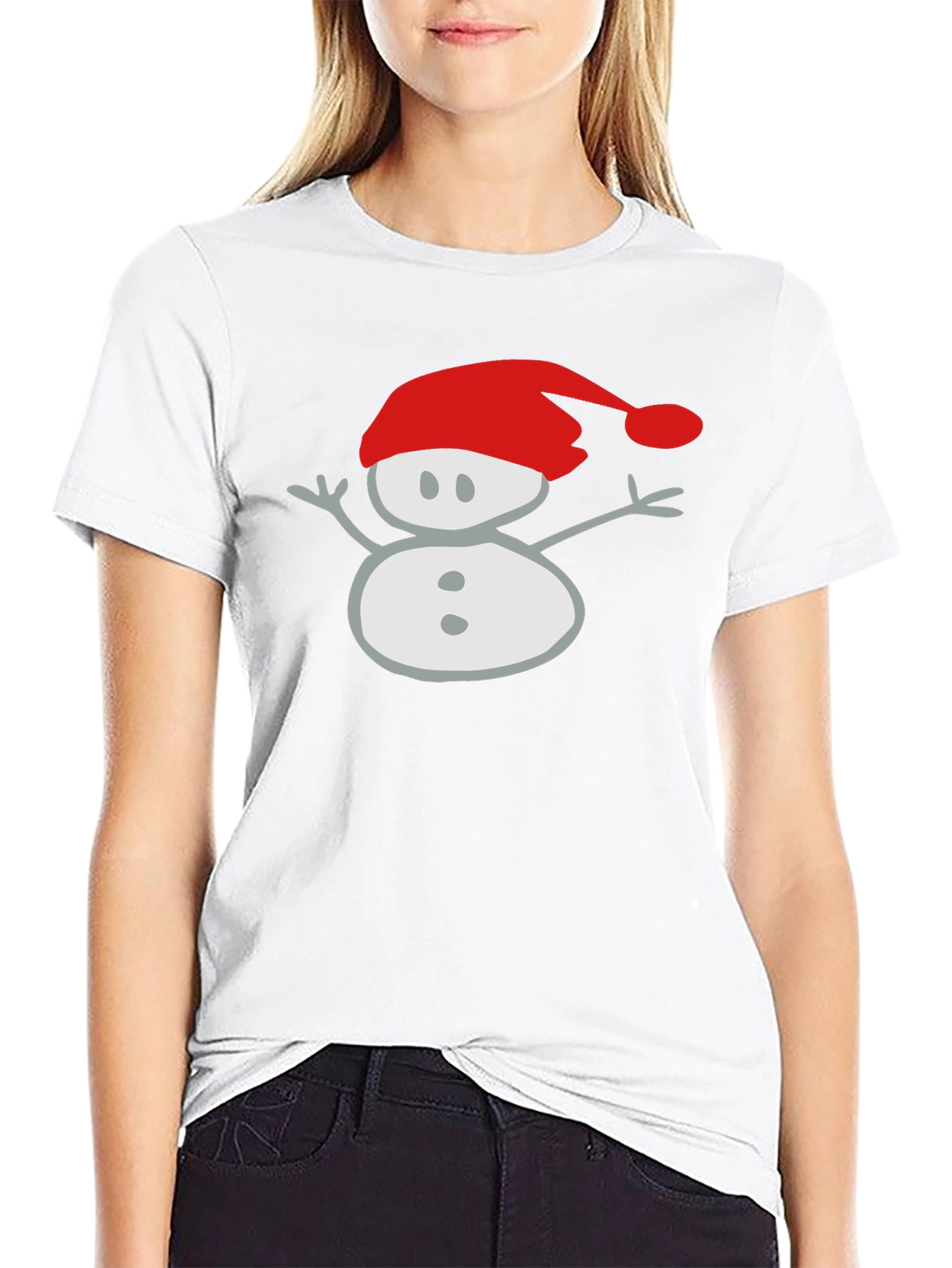 Festive Snowman Graphic Tee - Holiday Style