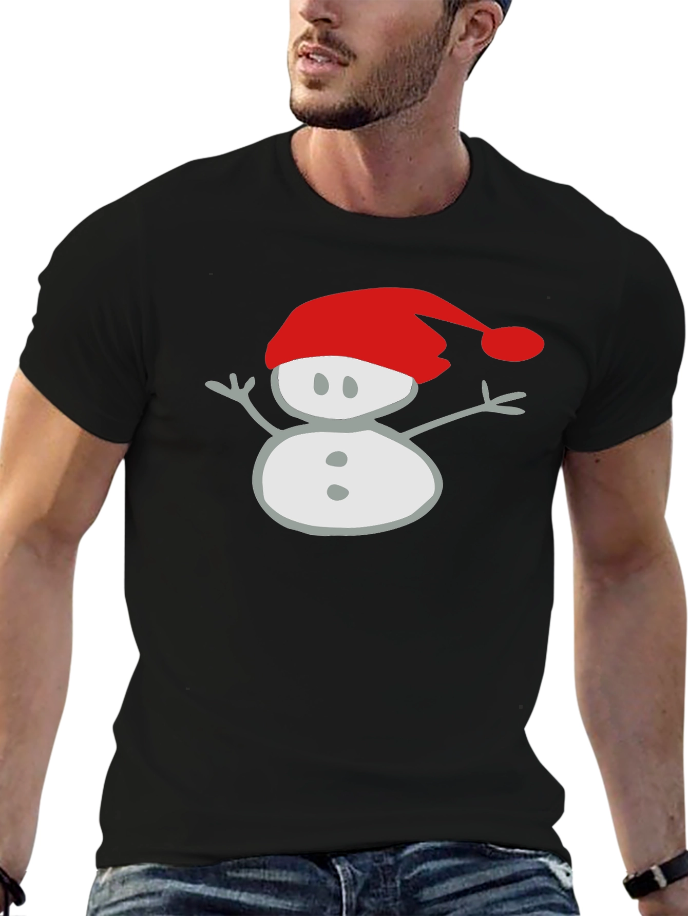 Festive Snowman Graphic Tee - Holiday Style