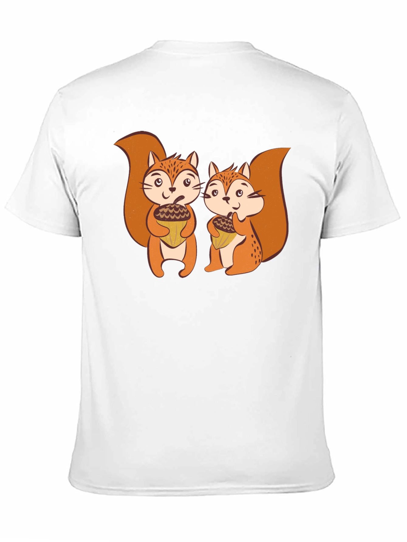 Cute Squirrels Holding Acorns Graphic T-Shirt