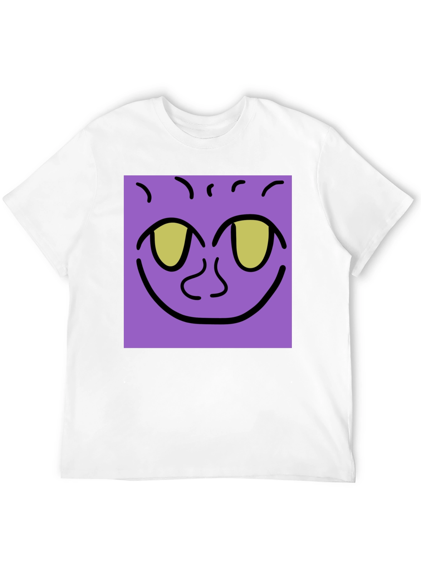 Purple Face Graphic Tee - Black Cotton Shirt
