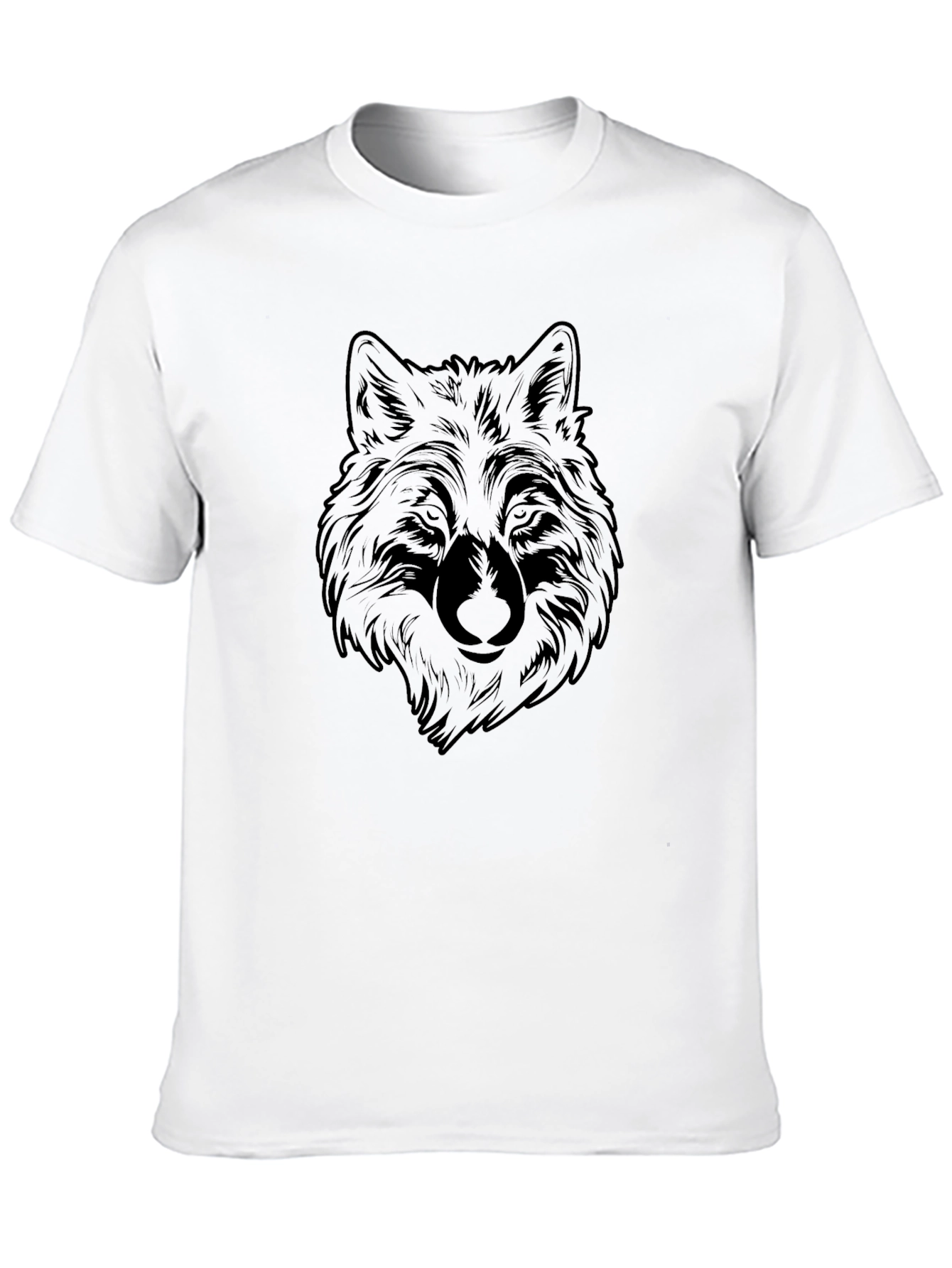 Mens Wolf Graphic Print Black T-Shirt