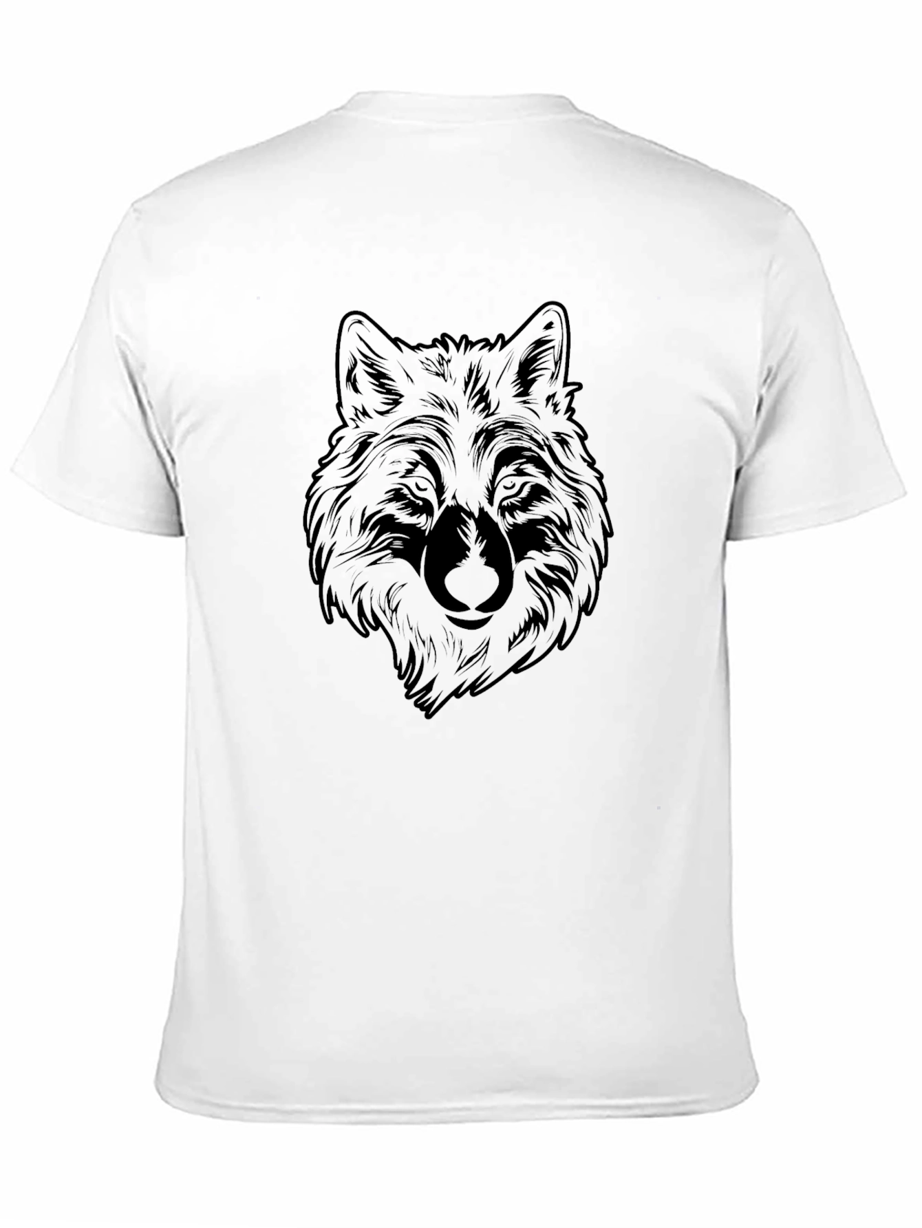 Mens Wolf Graphic Print Black T-Shirt