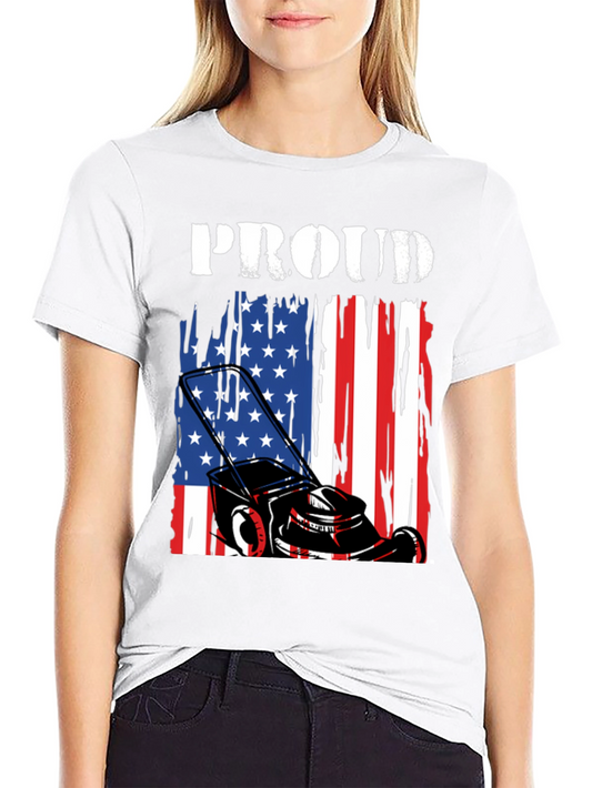 Proud Lawnmower American Flag T-Shirt