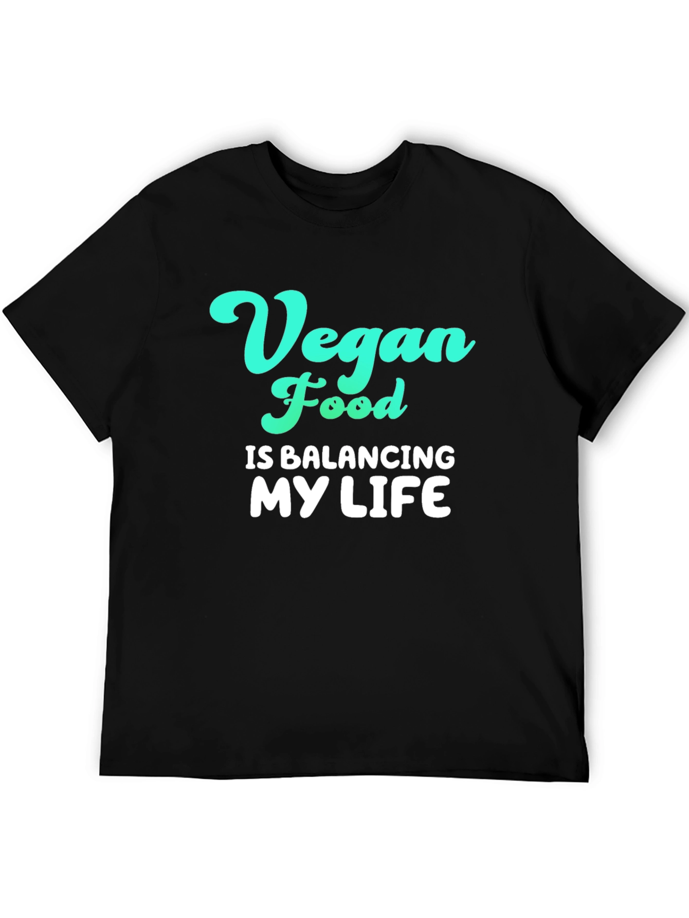 Vegan Food Balancing Life Graphic Tee - Black