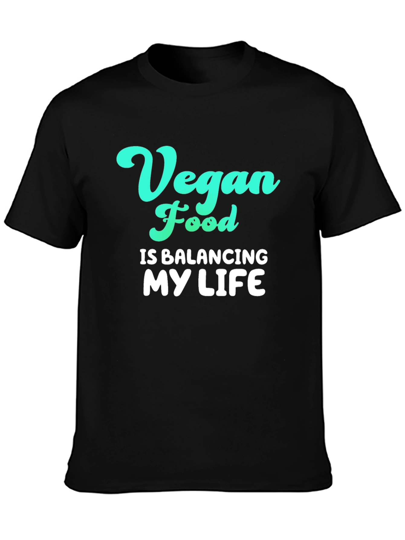 Vegan Food Balancing Life Graphic Tee - Black