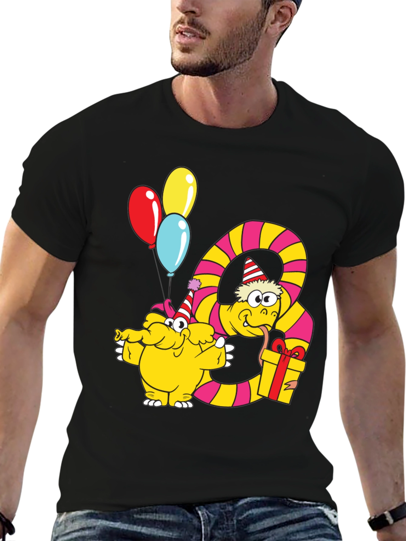 Party Snake & Monster T-Shirt - Fun Graphic Tee
