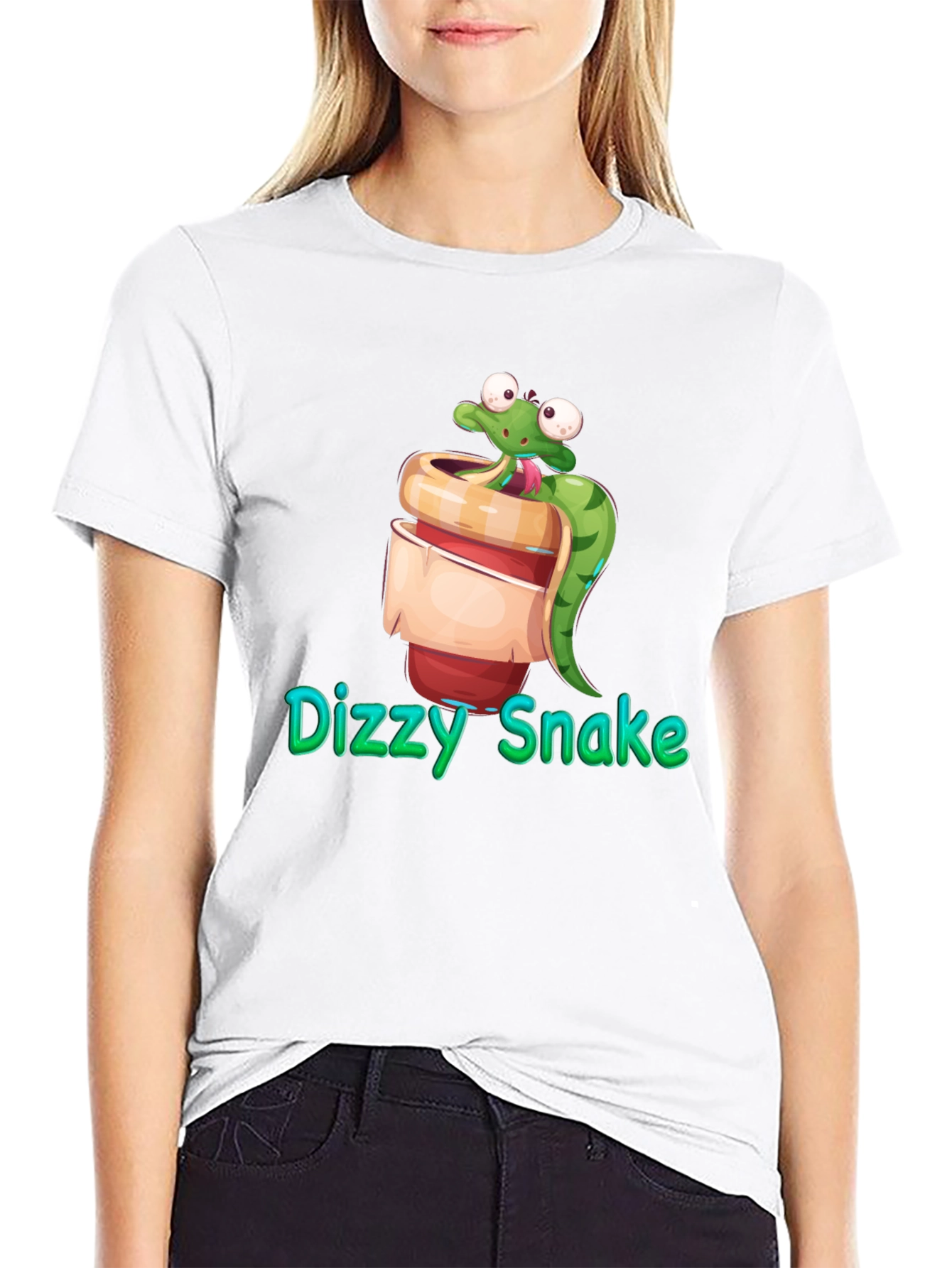Dizzy Snake Cartoon Graphic Tee