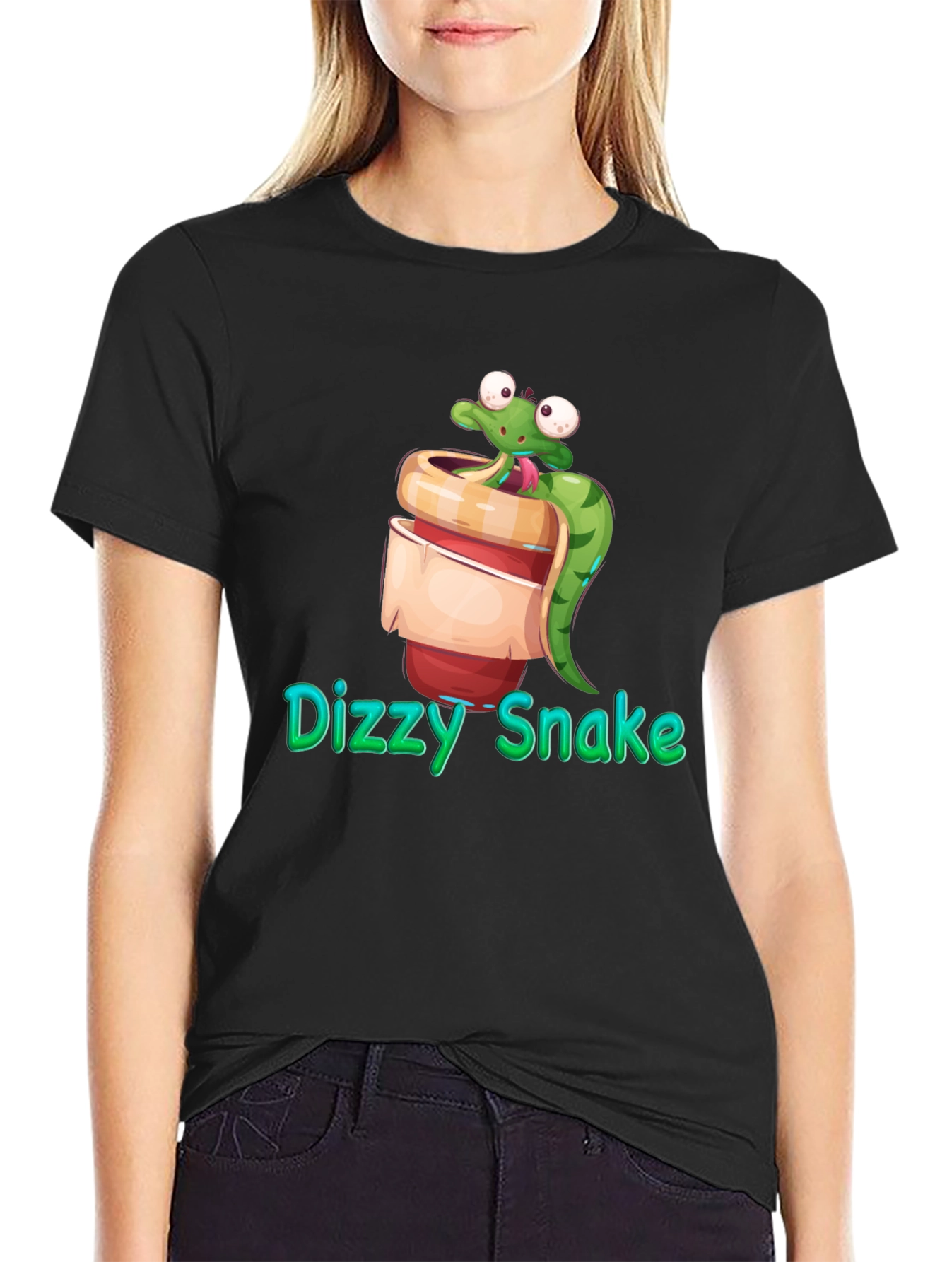 Dizzy Snake Cartoon Graphic Tee