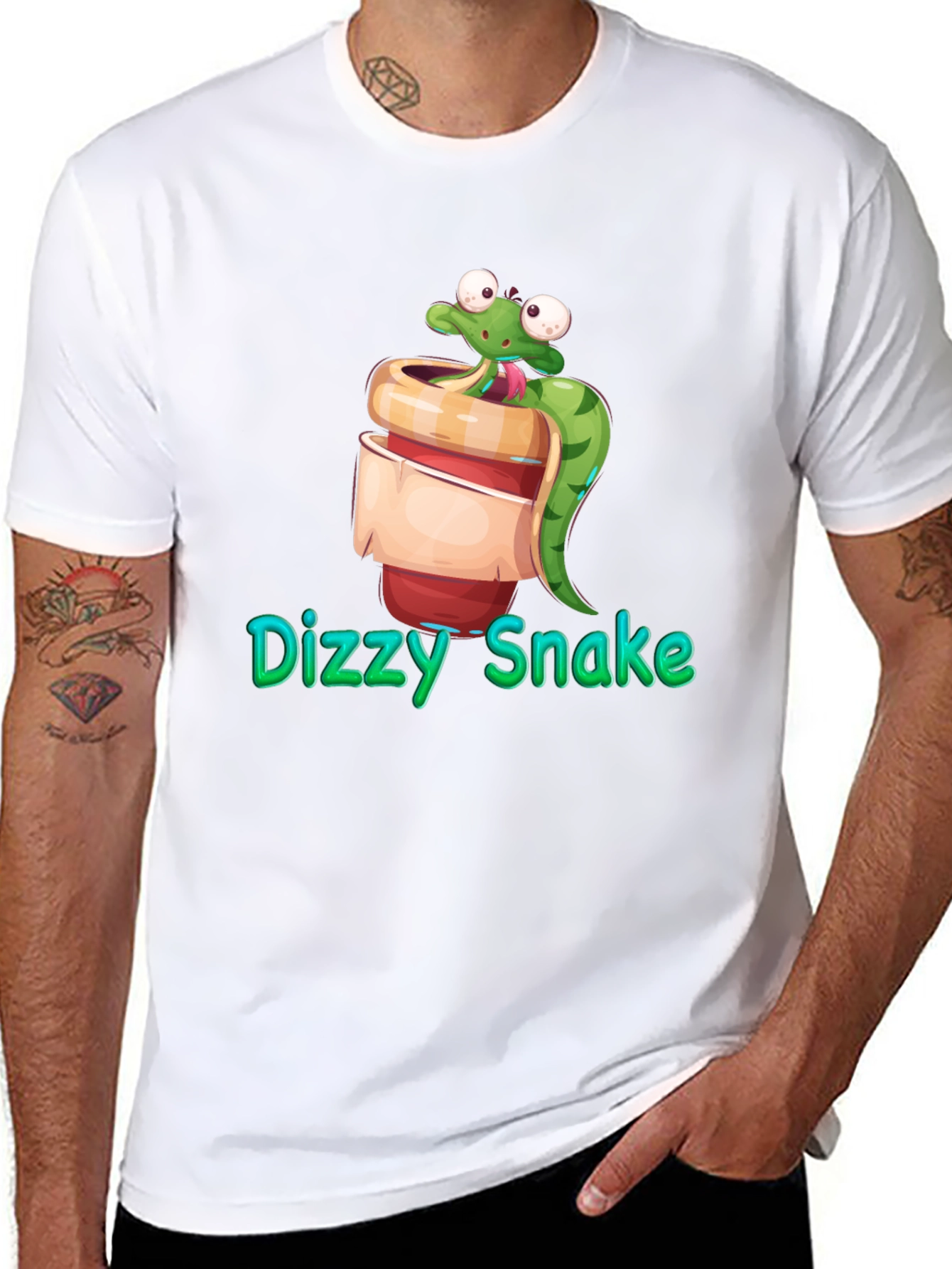 Dizzy Snake Cartoon Graphic Tee