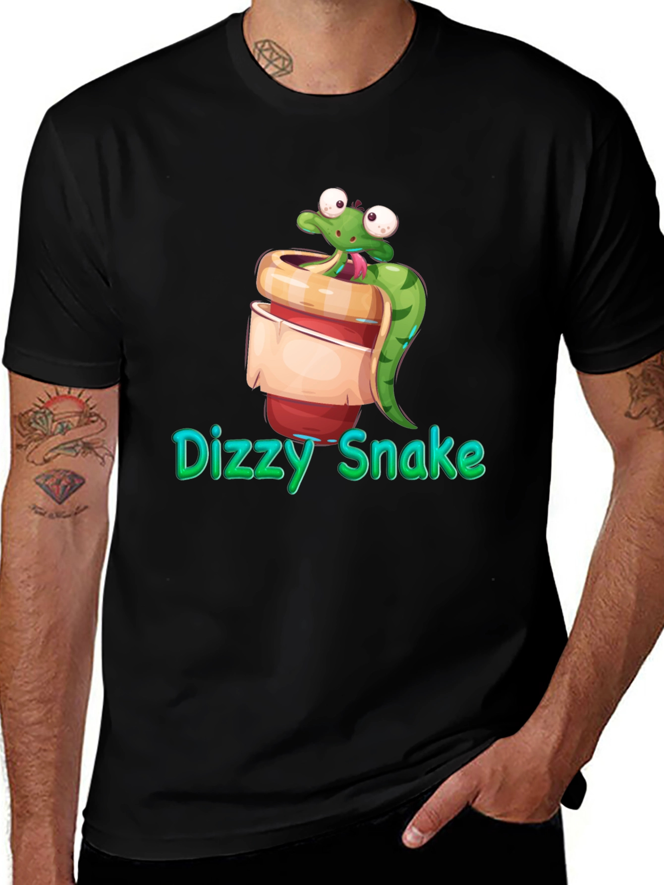 Dizzy Snake Cartoon Graphic Tee