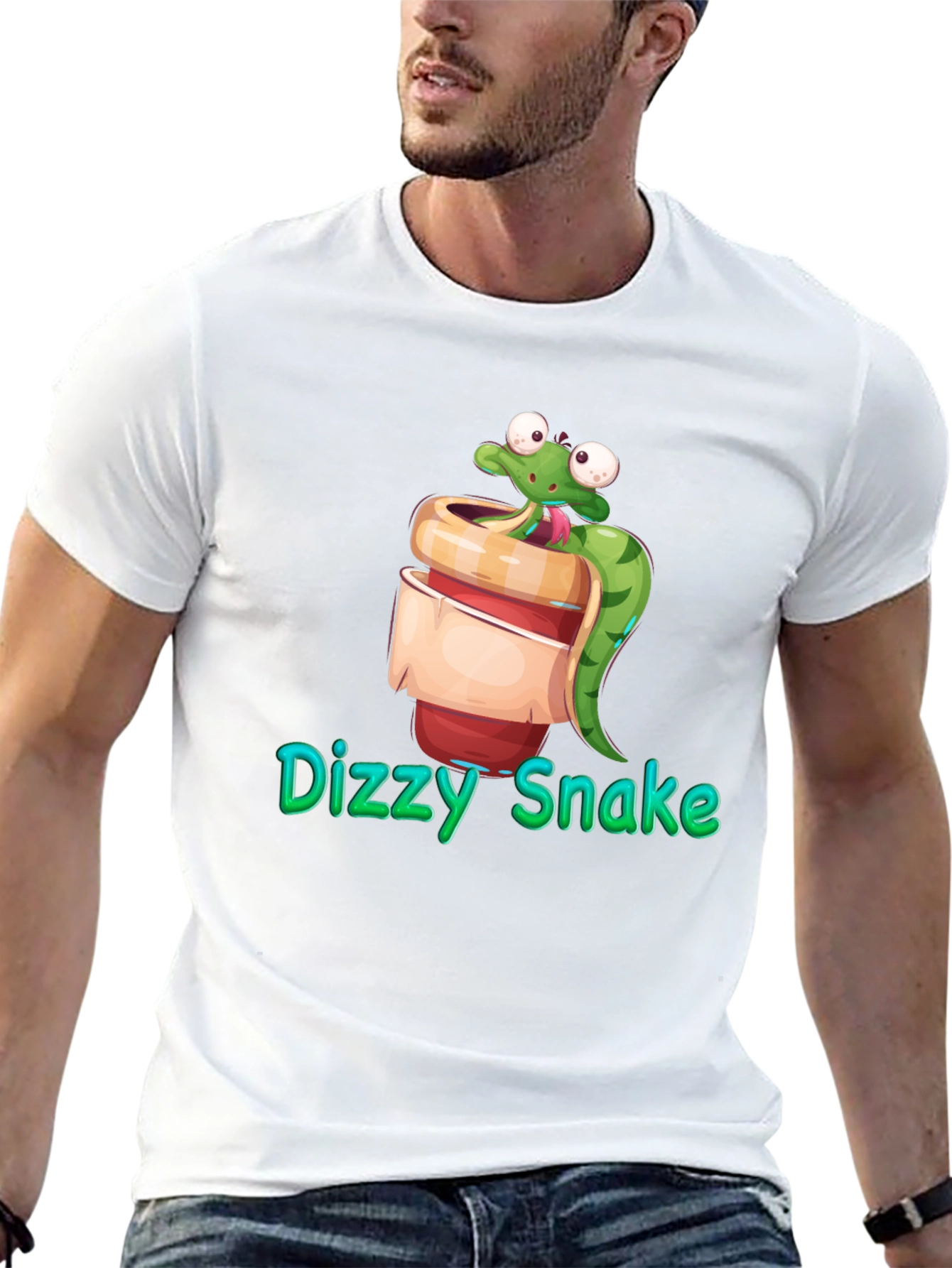 Dizzy Snake Cartoon Graphic Tee