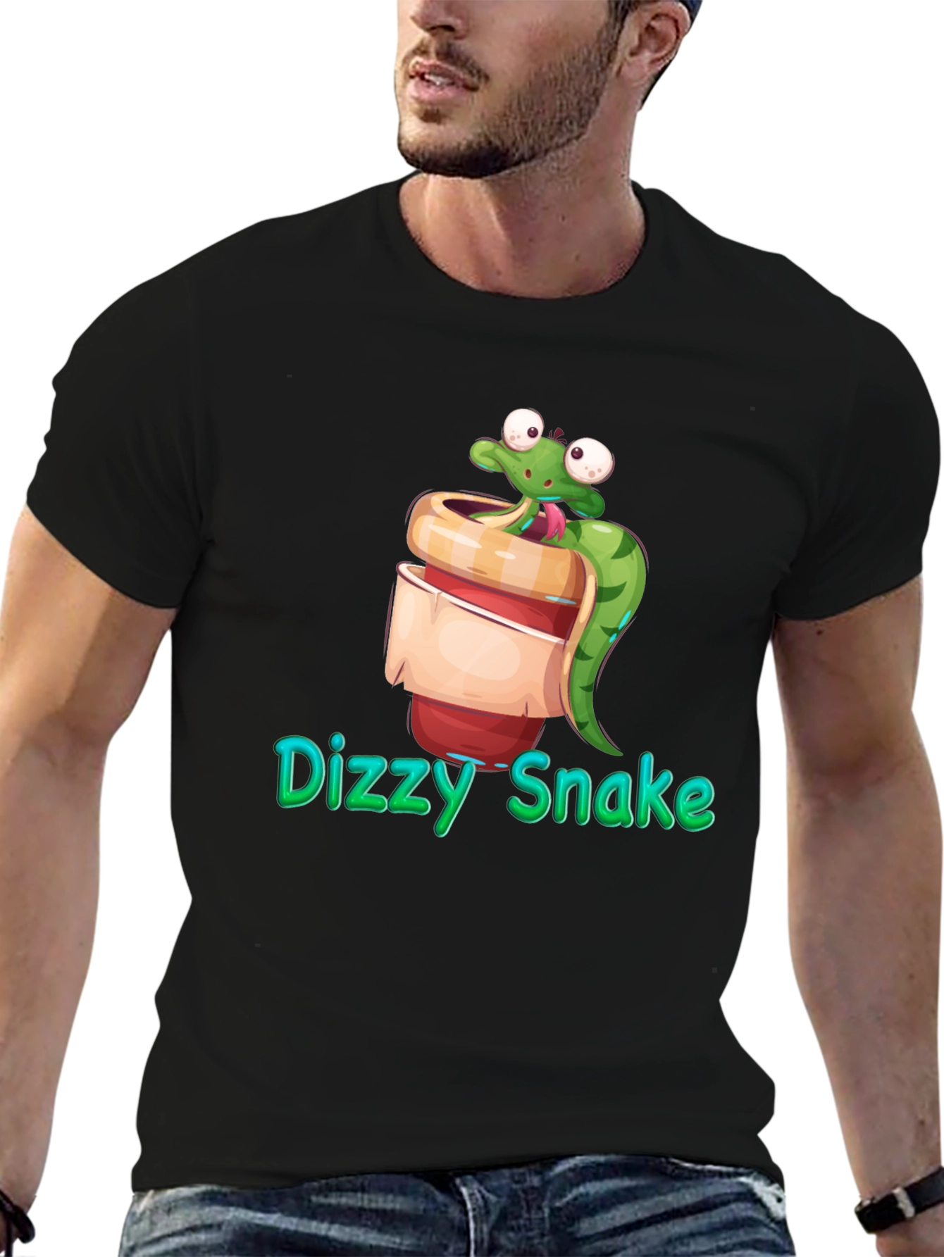 Dizzy Snake Cartoon Graphic Tee