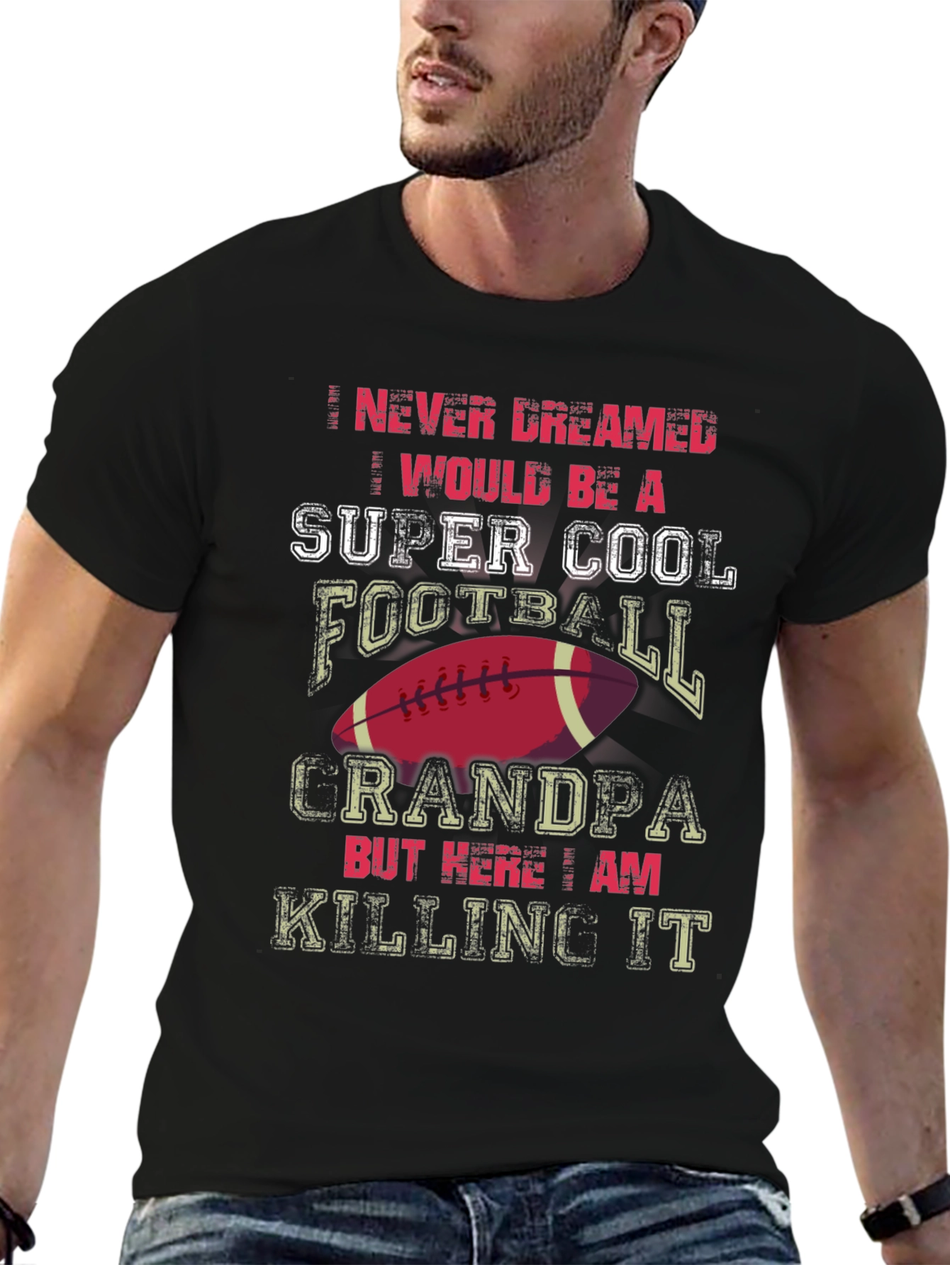 Super Cool Football Grandpa T-Shirt