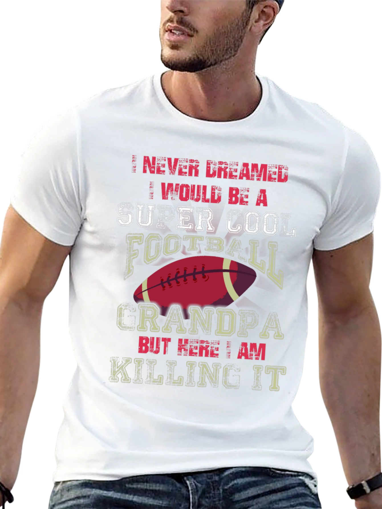 Super Cool Football Grandpa T-Shirt