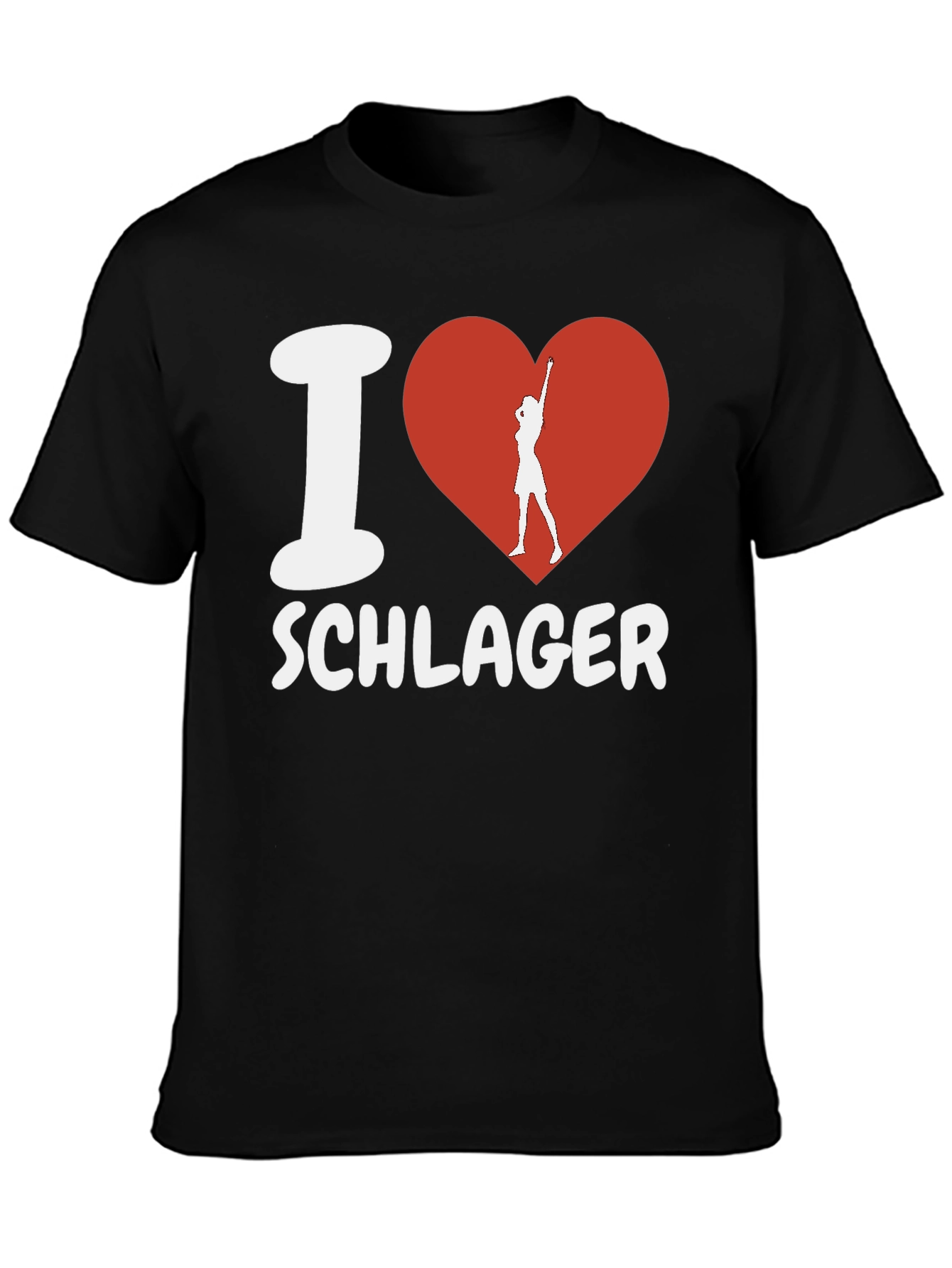 I Love Schlager T-Shirt - Black Cotton Tee